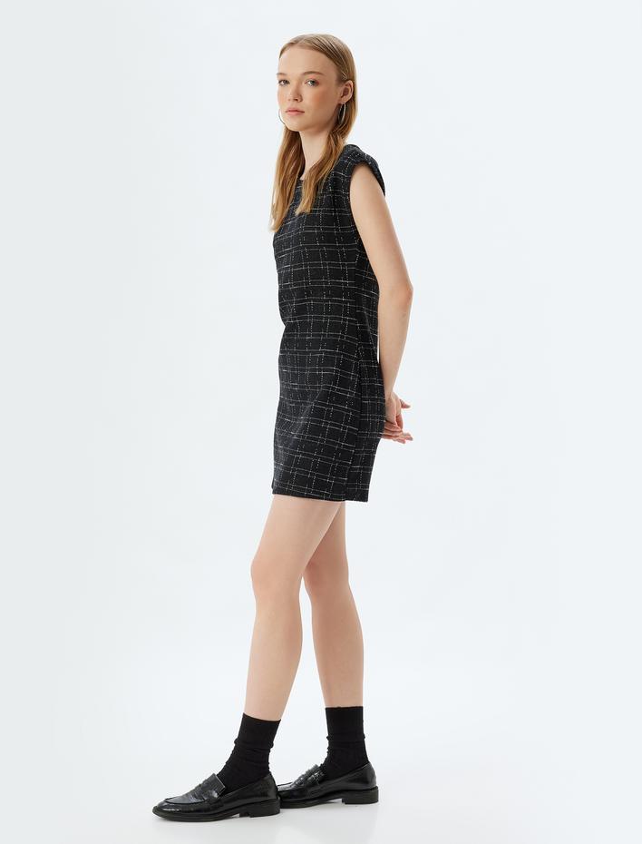  Mini Tüvit Elbise Kolsuz Bisiklet Yaka