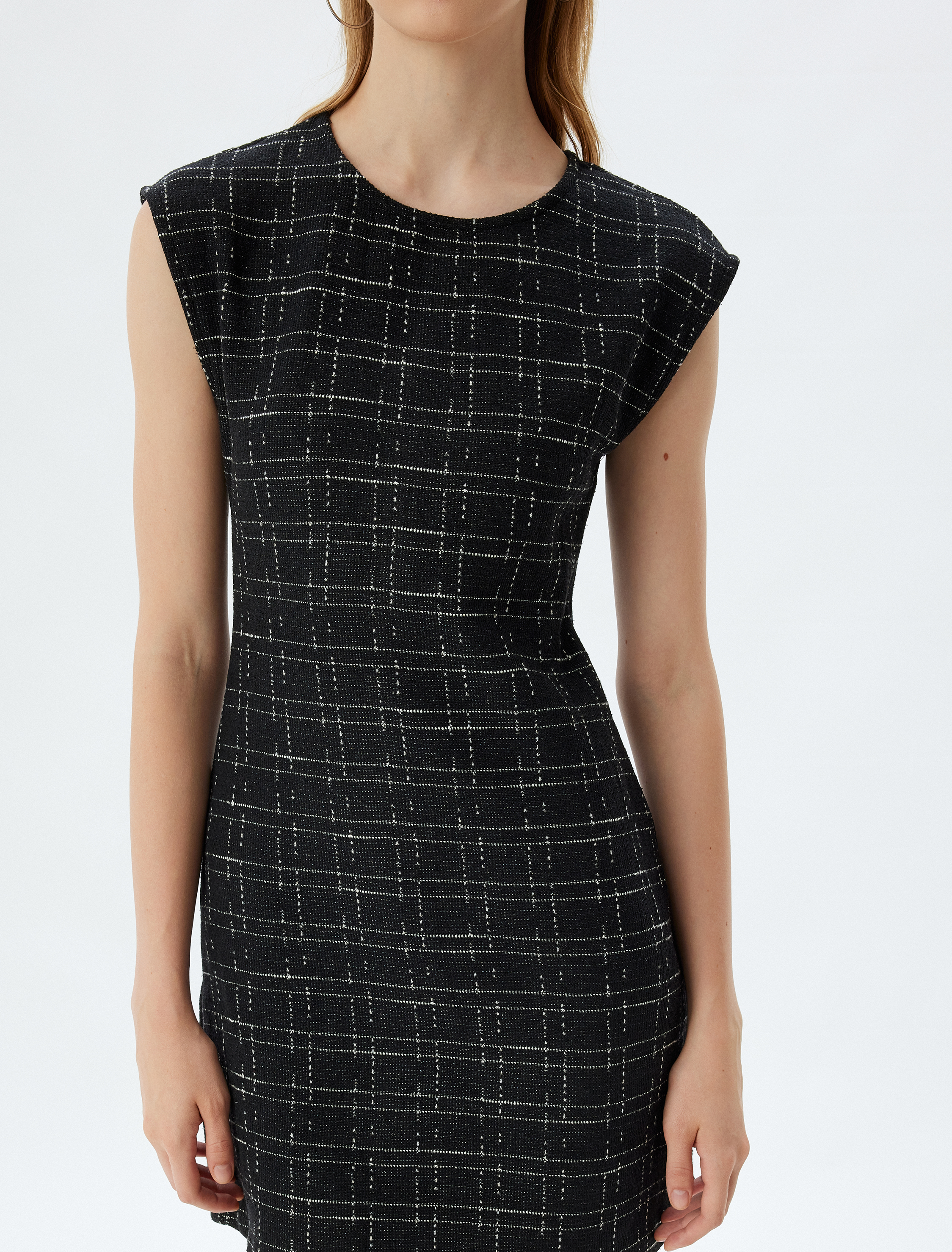 Mini Tüvit Elbise Kolsuz Bisiklet Yaka