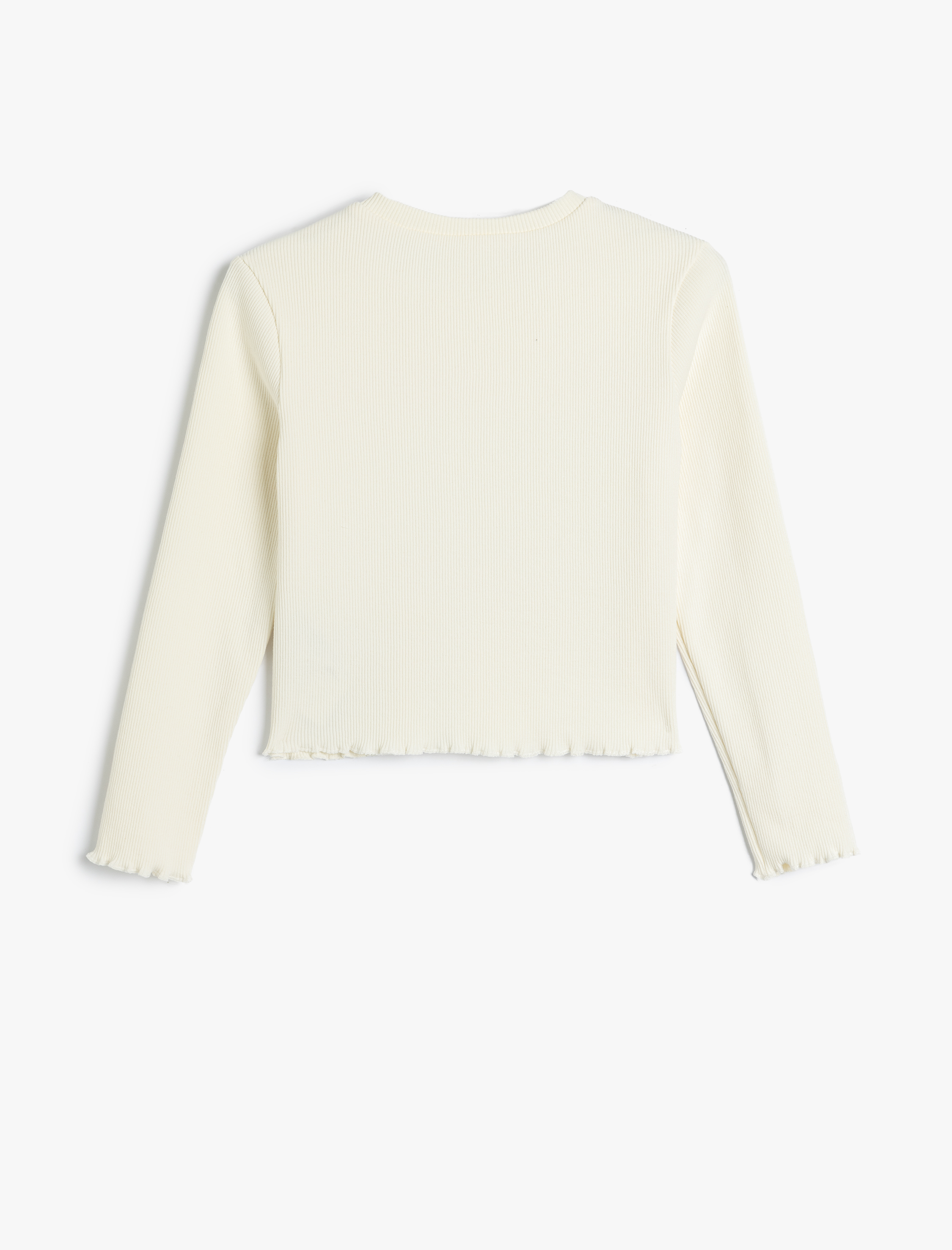  Kız Çocuk Tişört Uzun Kollu Kedi Baskılı Bisiklet Yaka Pamuklu