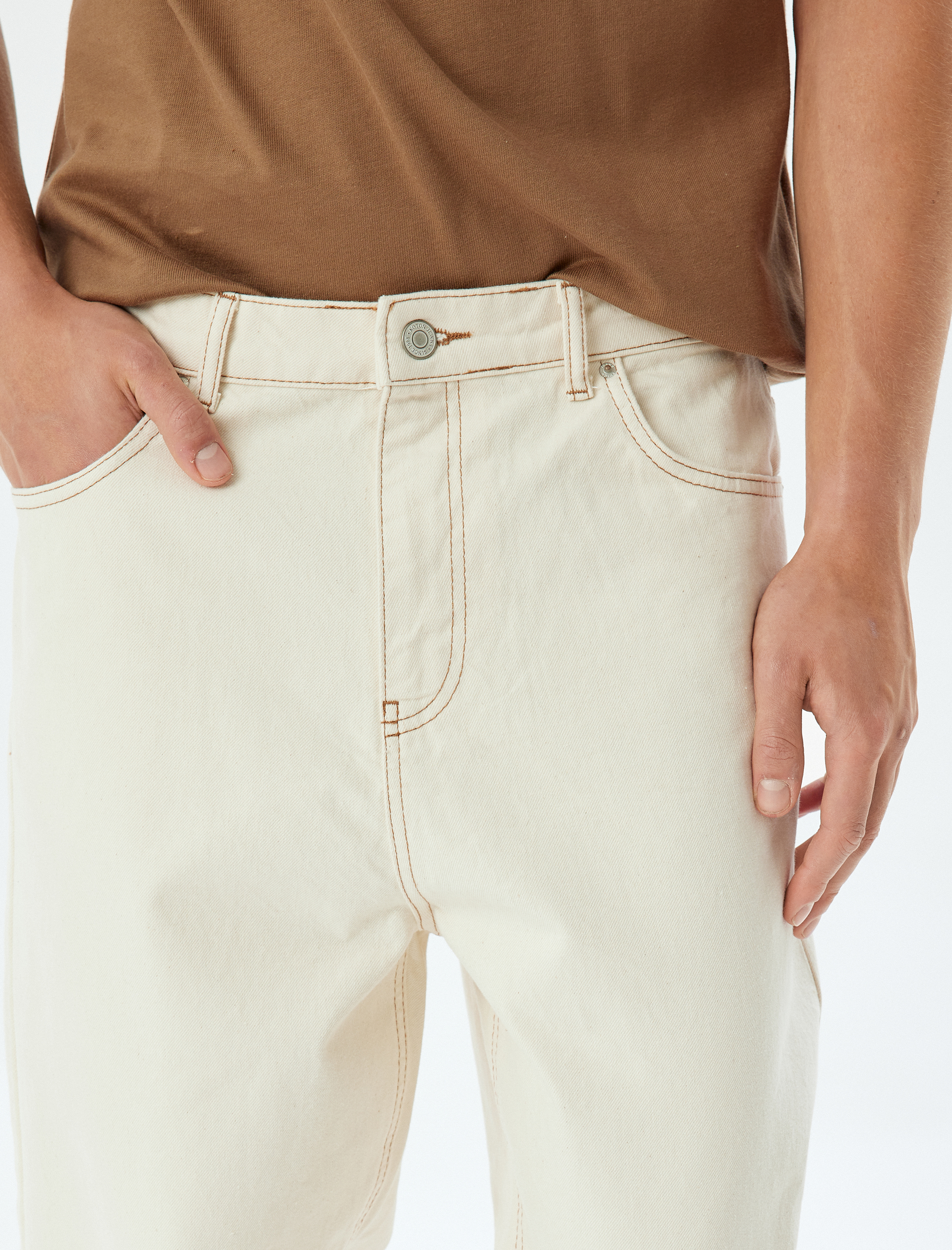   Cep Detaylı Standart Bel Pamuklu Bol Baggy Kot Pantolon