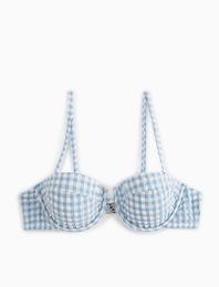 Straplez Bikini Üstü Pötikareli Askı Detaylı