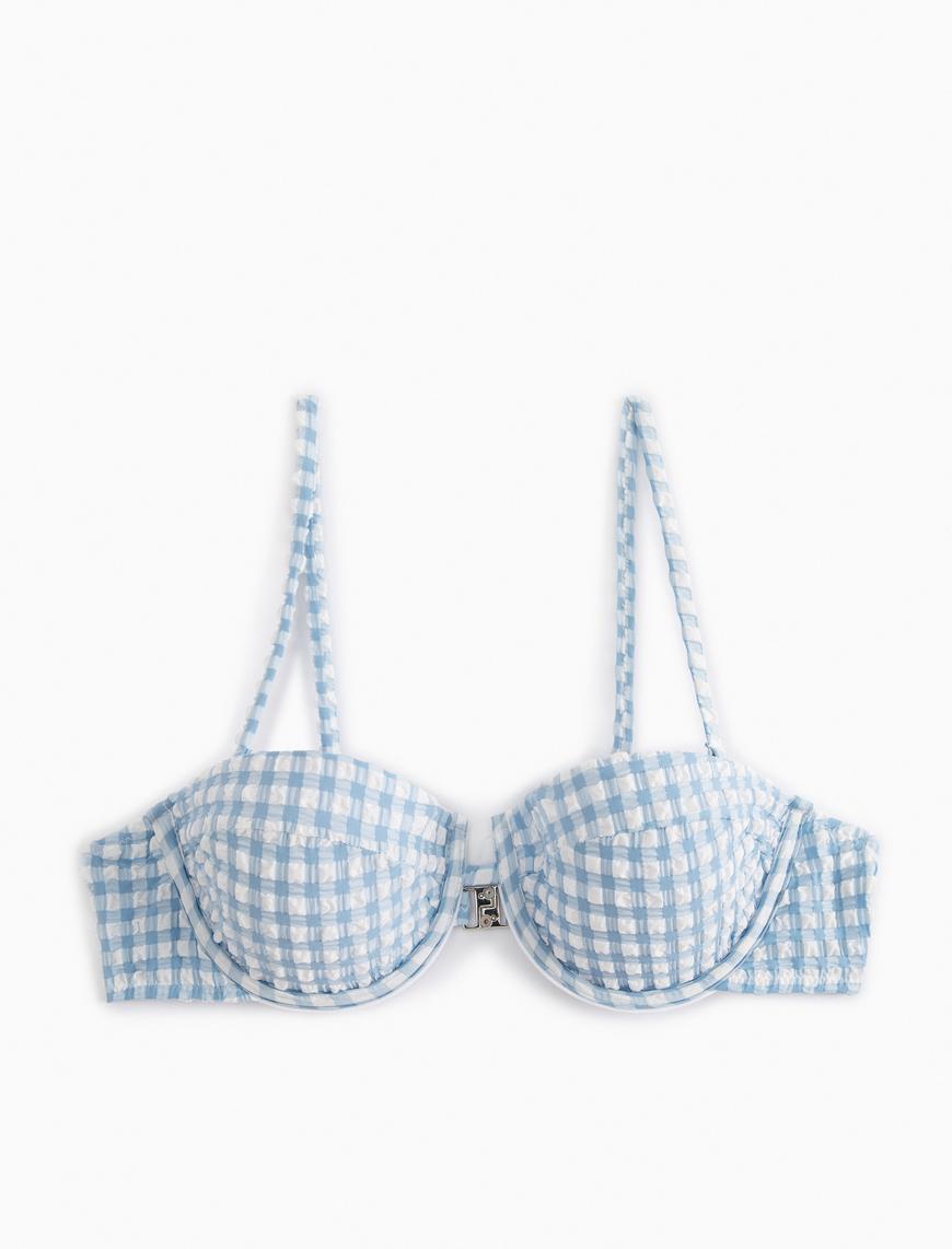   Straplez Bikini Üstü Pötikareli Askı Detaylı