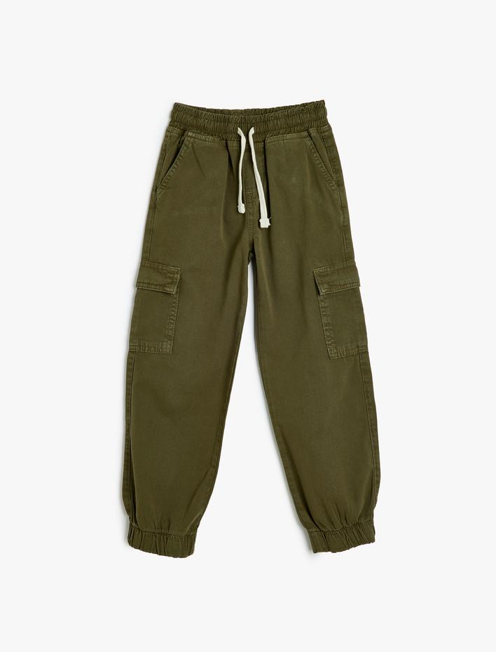 Erkek Çocuk Kot Pantolon Beli ve Paçası Lastikli Pamuklu - Jegging Jean