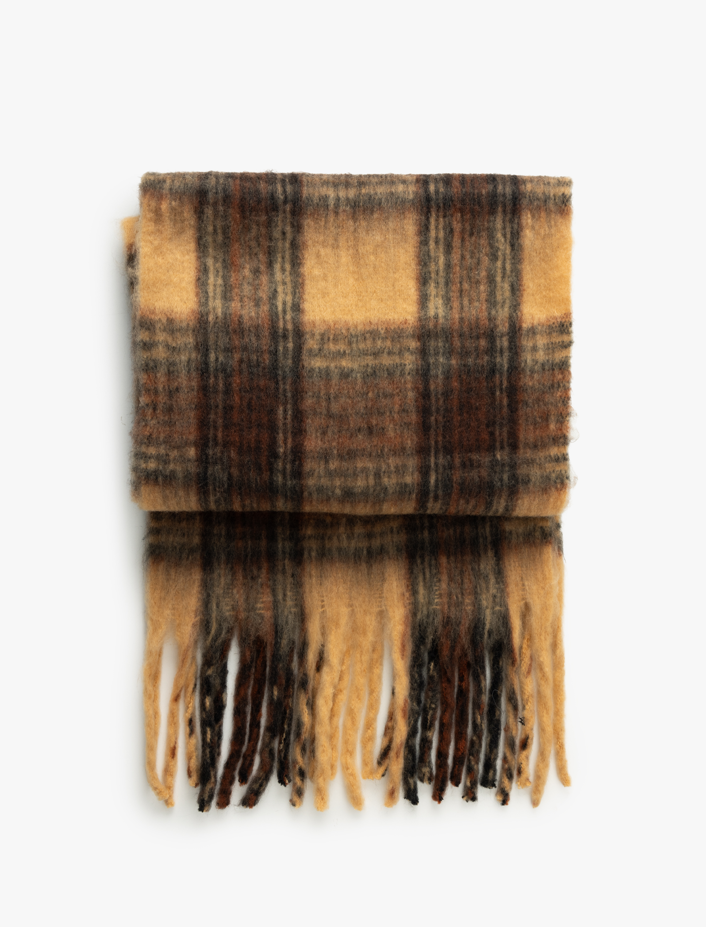  Kadın Ekoseli Püsküllü Atkı - Koton X Sima Tarkan