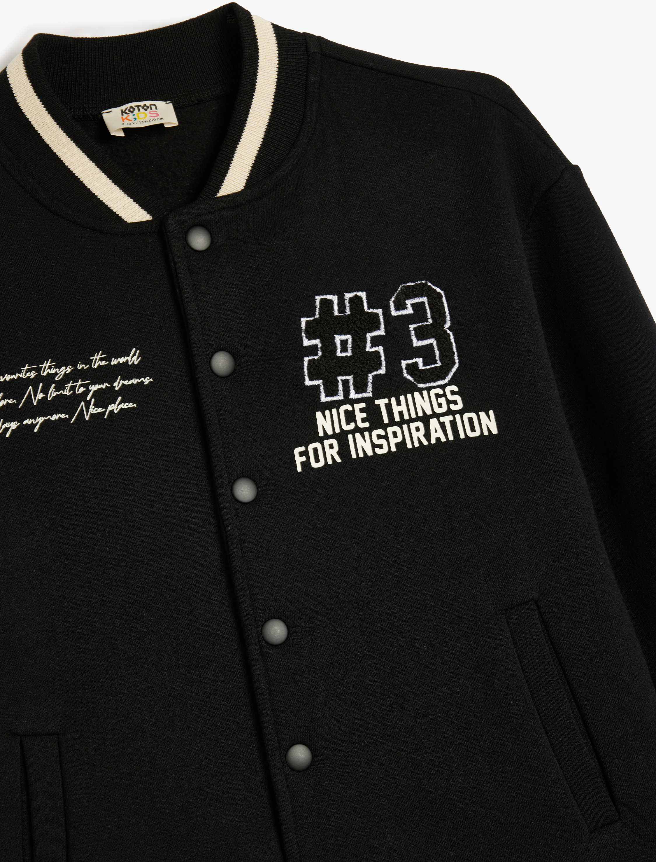  Erkek Çocuk Kolej Ceket Aplike Detaylı Cepli Yuvarlak Yaka Şardonlu