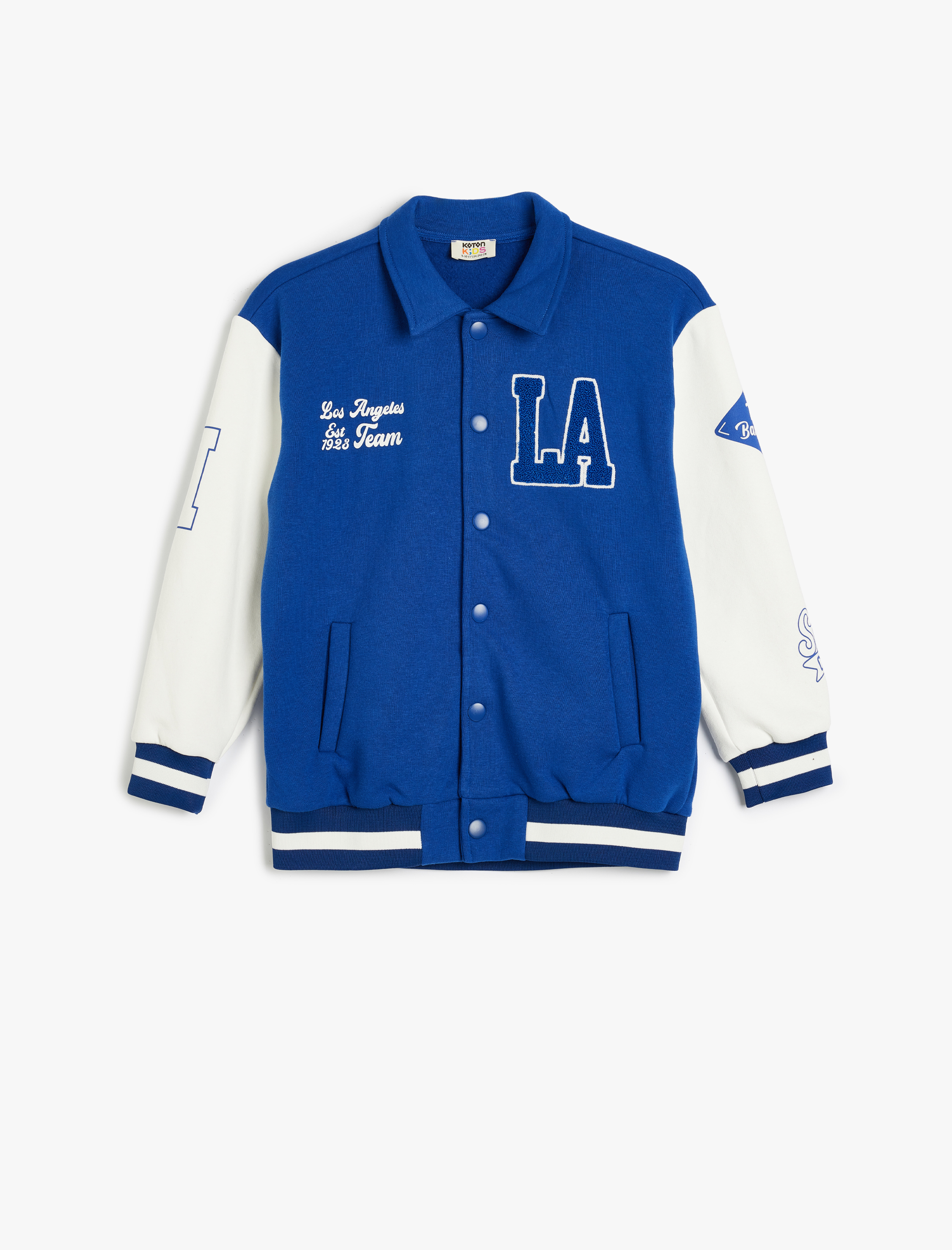  Erkek Çocuk Kolej Ceket Gömlek Yaka Aplike Detaylı Cepli Çıt Çıt Düğmeli Pamuklu Şardonlu