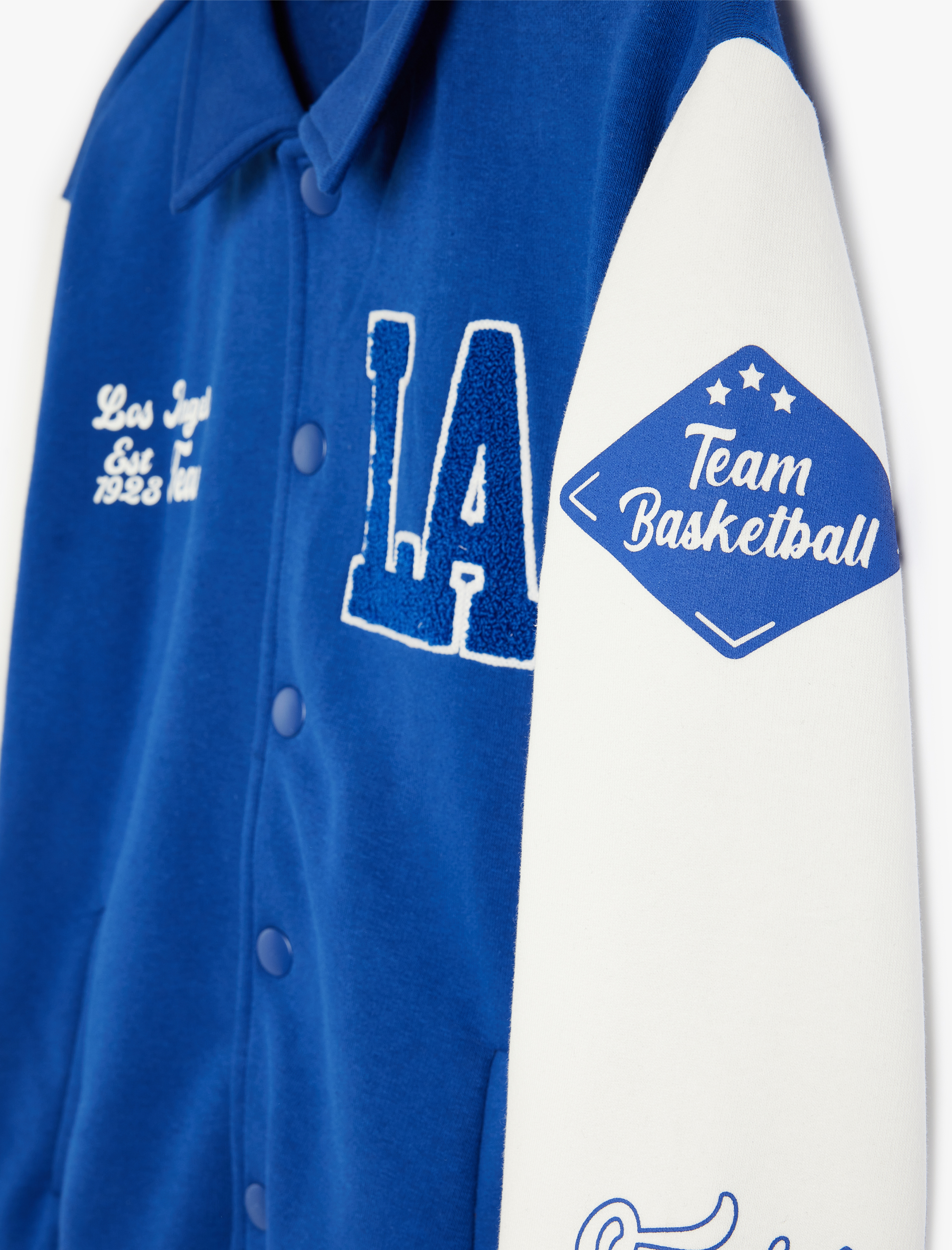  Erkek Çocuk Kolej Ceket Gömlek Yaka Aplike Detaylı Cepli Çıt Çıt Düğmeli Pamuklu Şardonlu