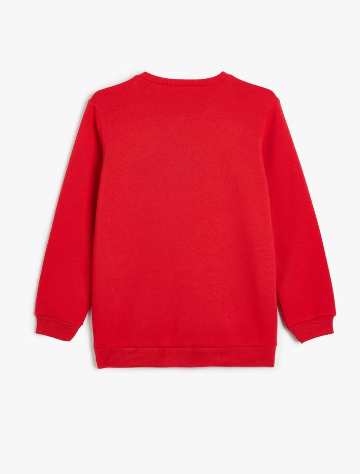 Erkek Çocuk Sweatshirt Cumhuriyet Kabartma Baskılı Kısa Kollu Bisiklet Yaka Şardonlu