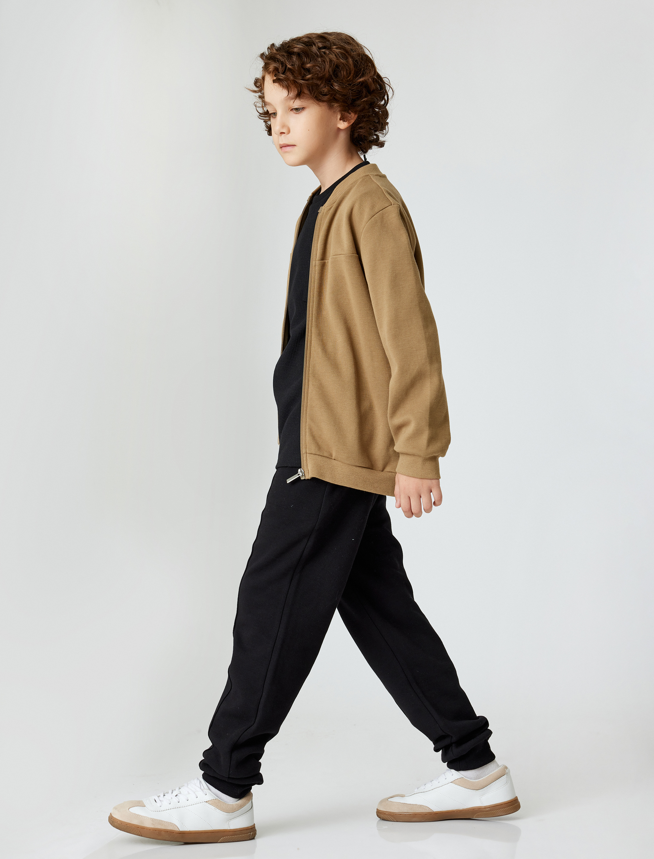  Erkek Çocuk Basic Jogger Eşofman Altı Beli Bağlamalı Şardonlu