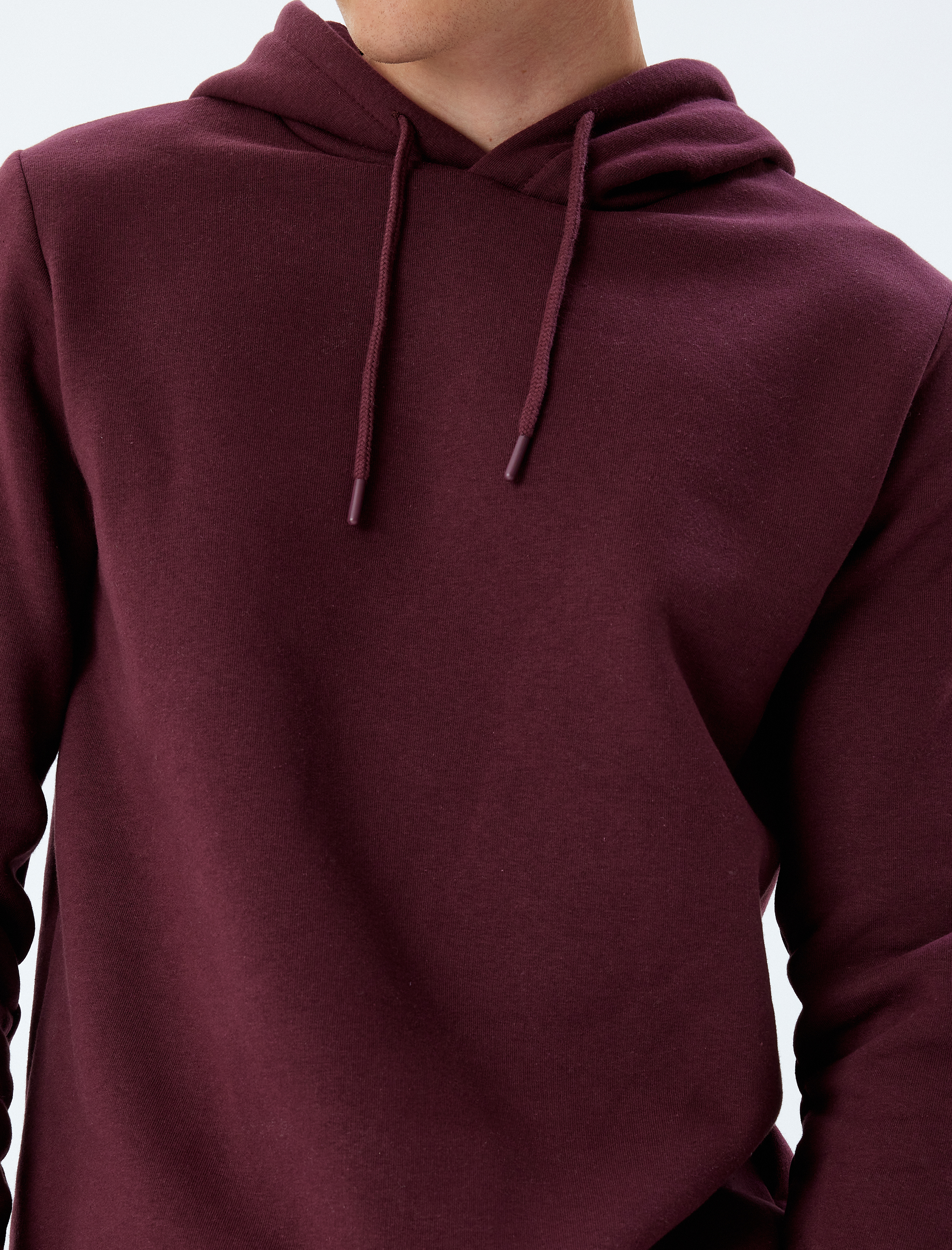   Şardonlu Pamuk Karışımlı Basic Kapşonlu Sweatshirt