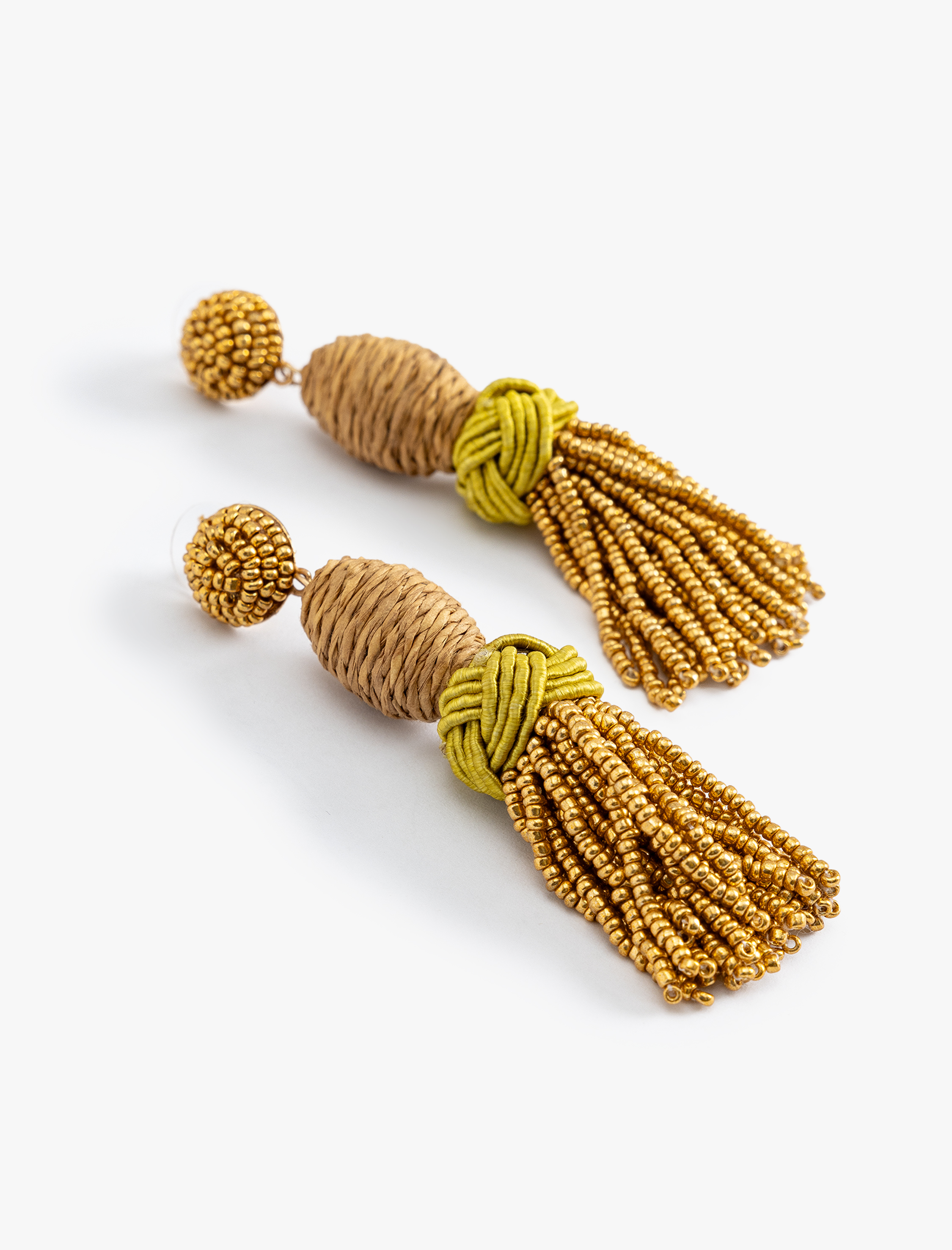  Kadın Hasır Küpe Geometrik Boncuklu Sallantılı