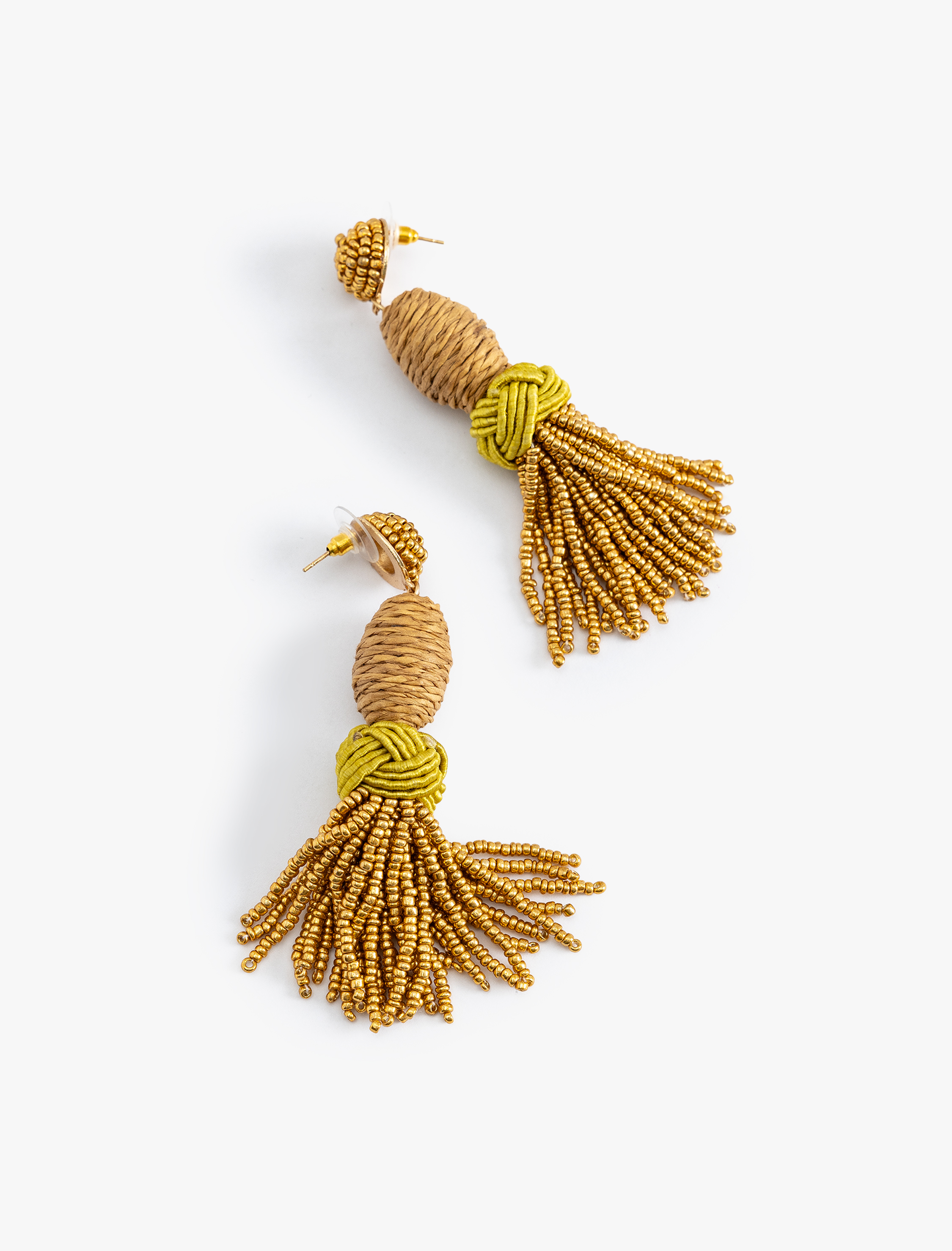  Kadın Hasır Küpe Geometrik Boncuklu Sallantılı