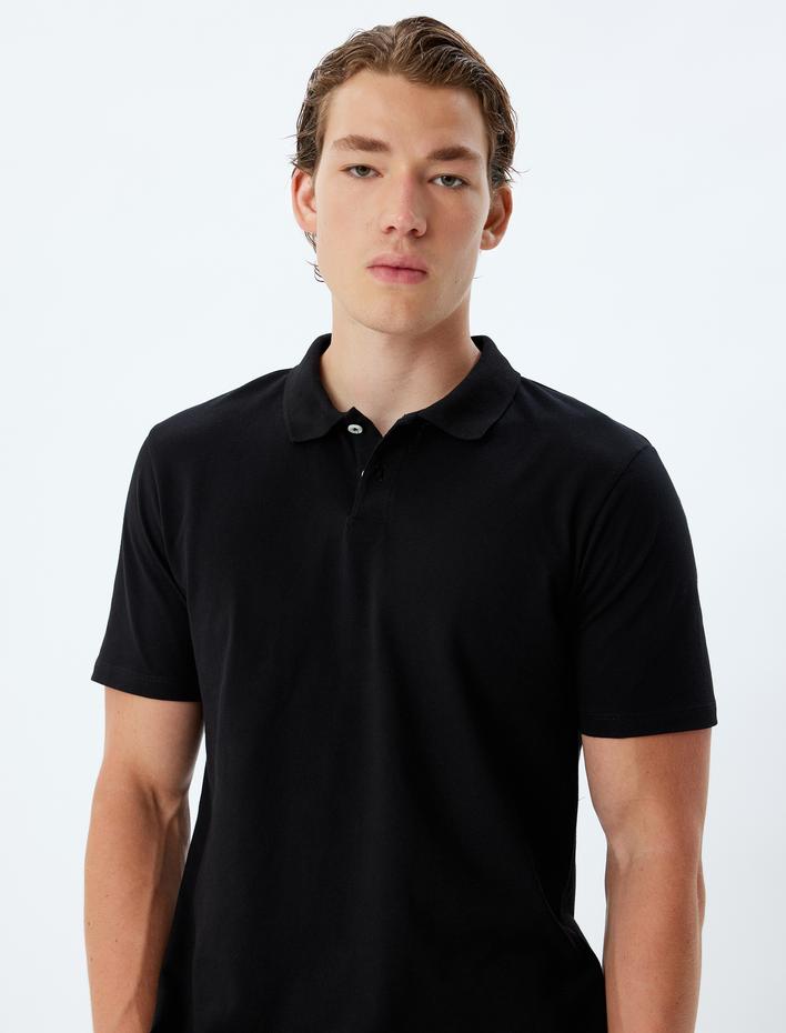  Slim Fit Tişört Polo Yaka Kısa Kollu Pamuklu