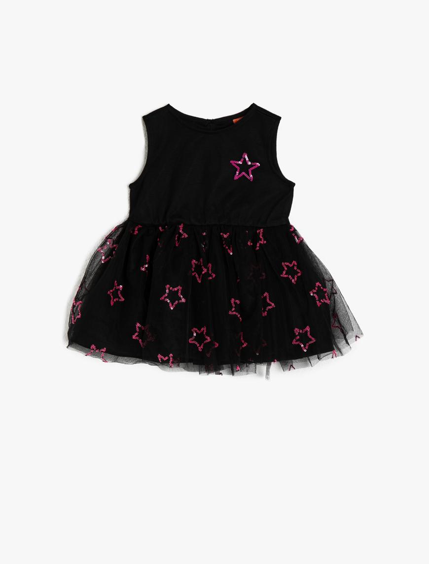  Kız Bebek Pul Detaylı Elbise