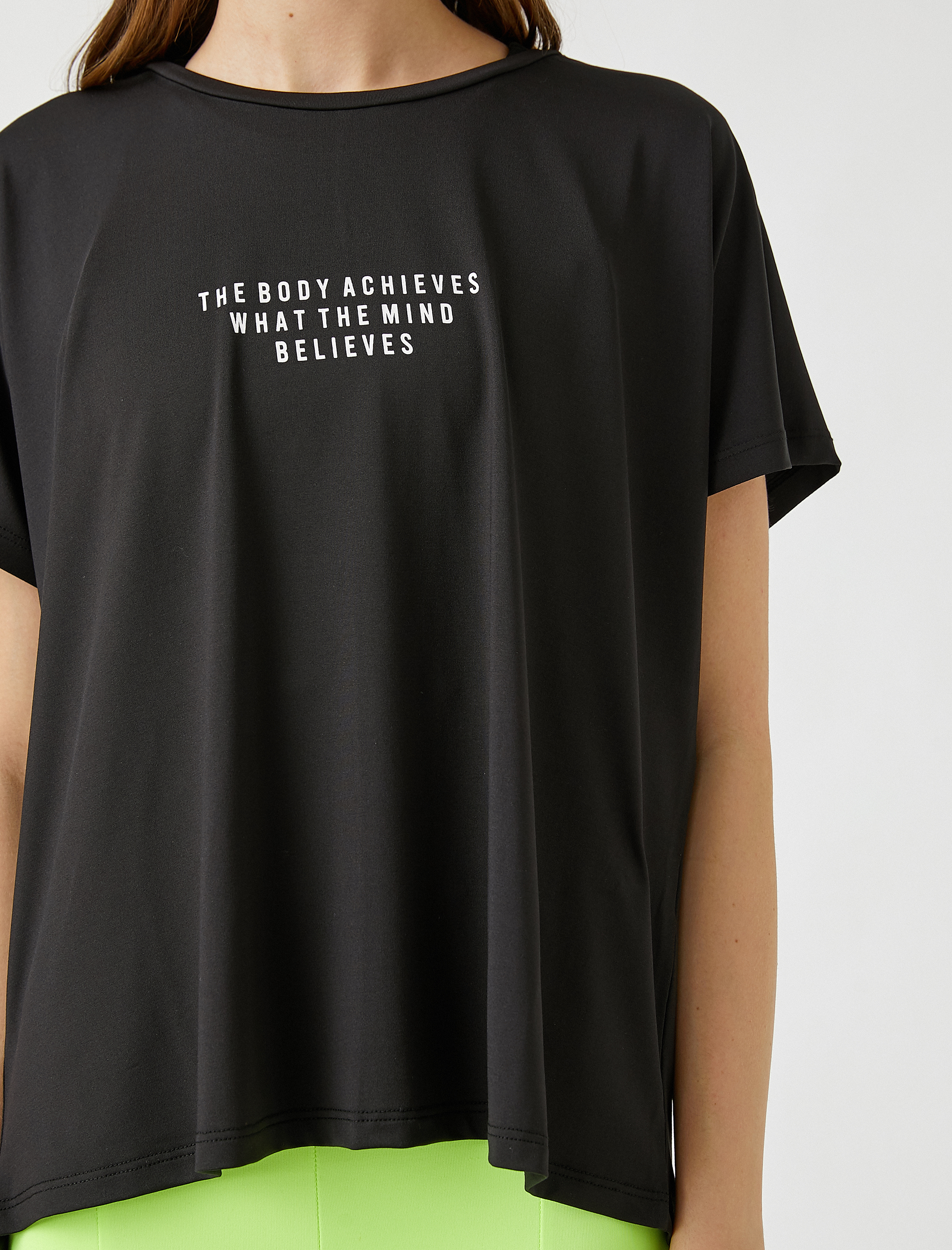   Slogan Baskılı Spor Tişört