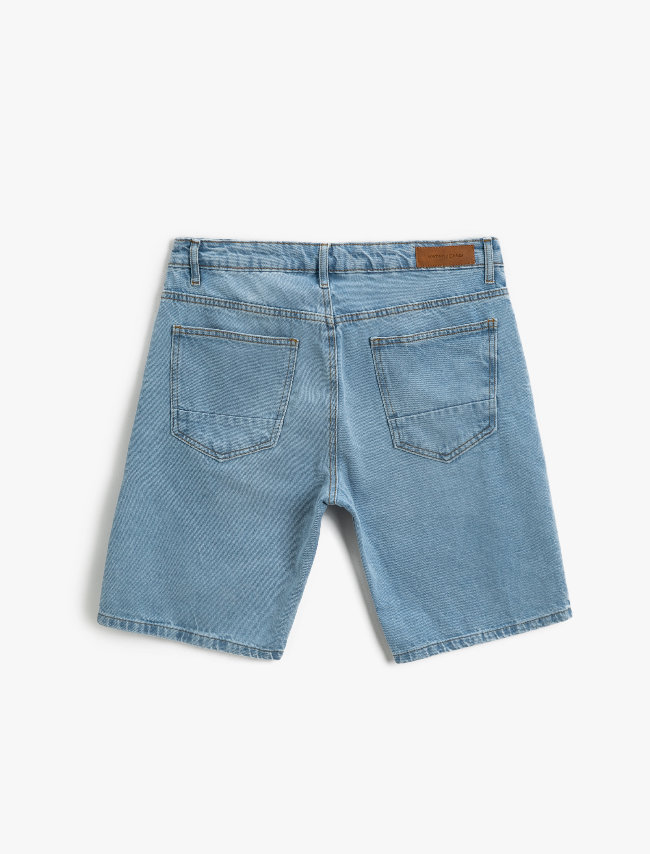   Eskitilmiş Jean Şort Pamuklu
