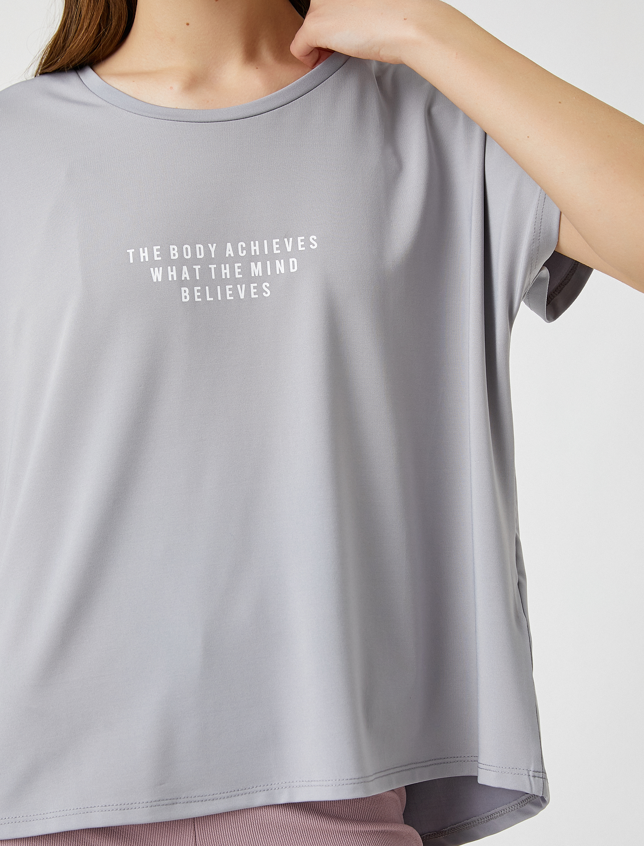   Slogan Baskılı Spor Tişört