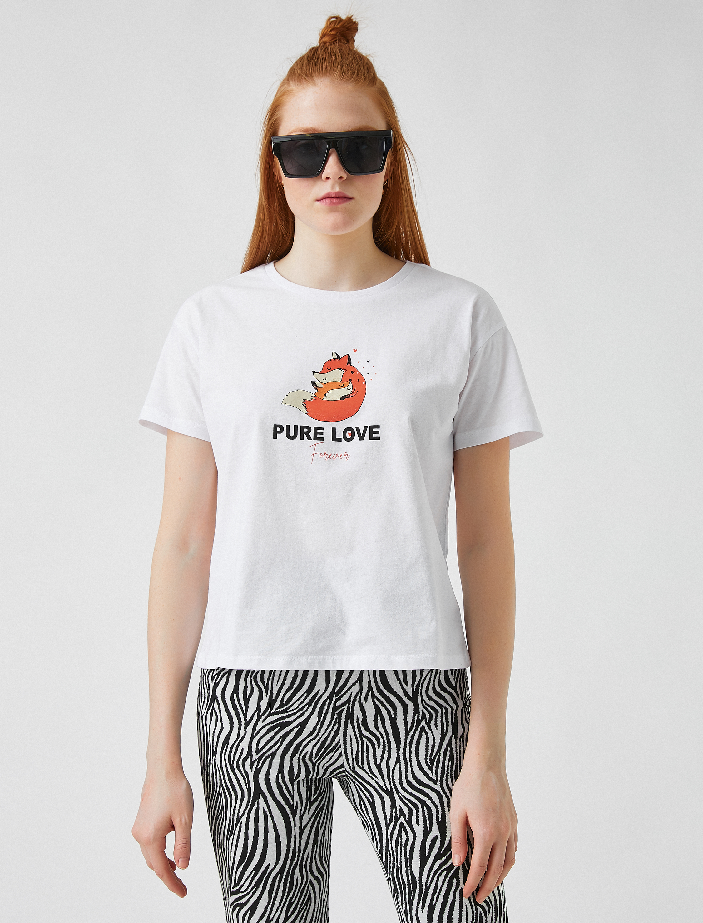   Baskılı Kısa Kollu Pamuklu Tişört