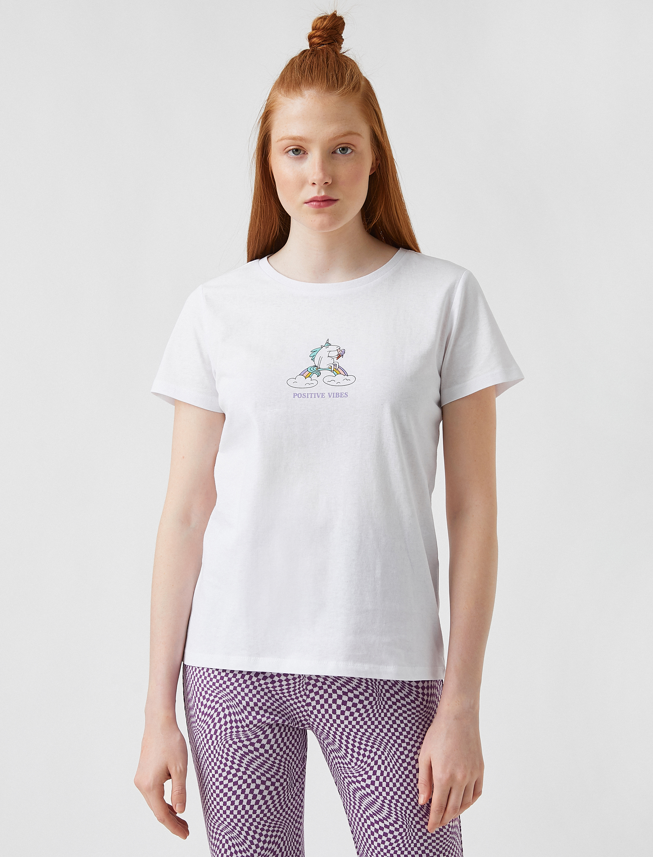   Baskılı Kısa Kollu Pamuklu Tişört