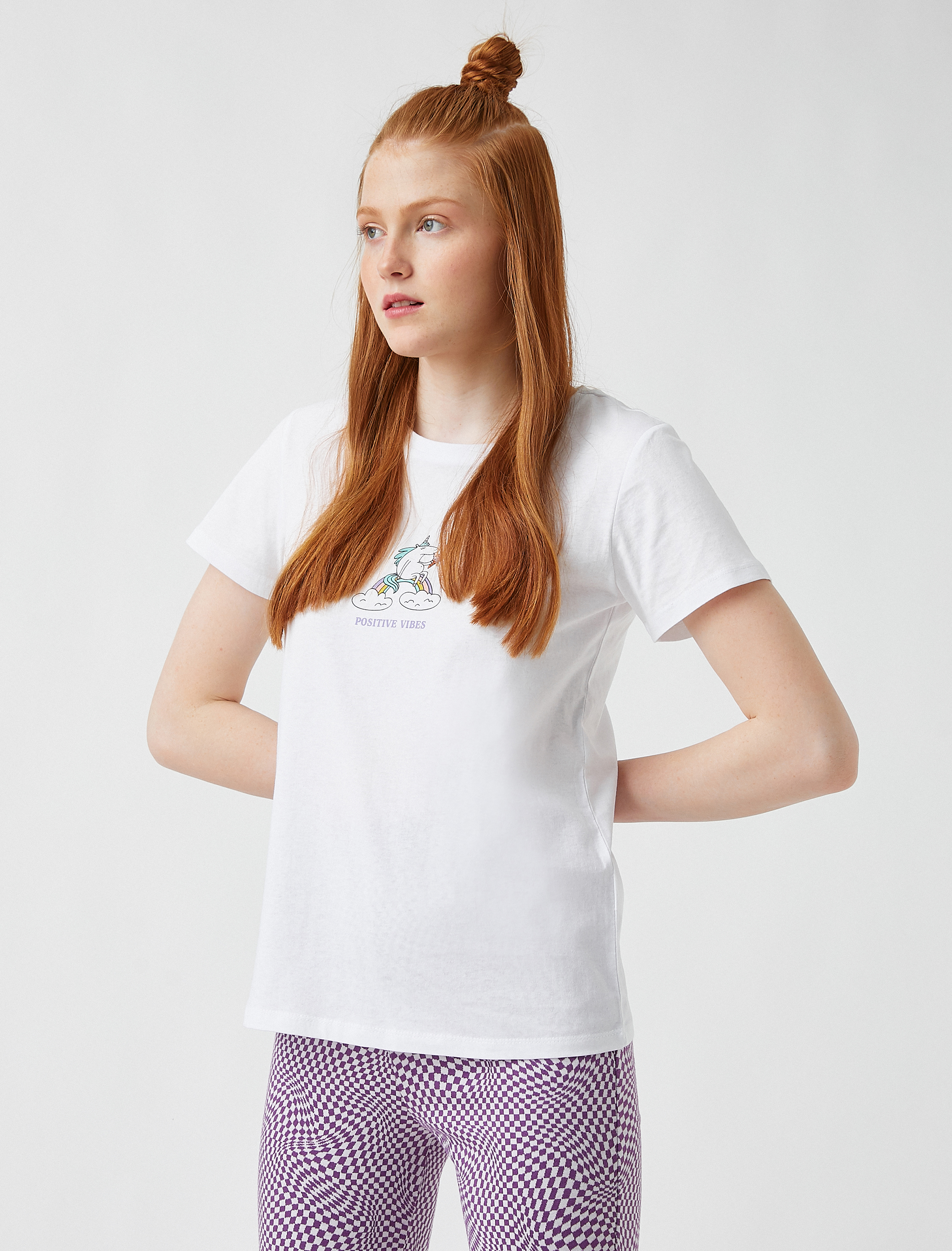   Baskılı Kısa Kollu Pamuklu Tişört