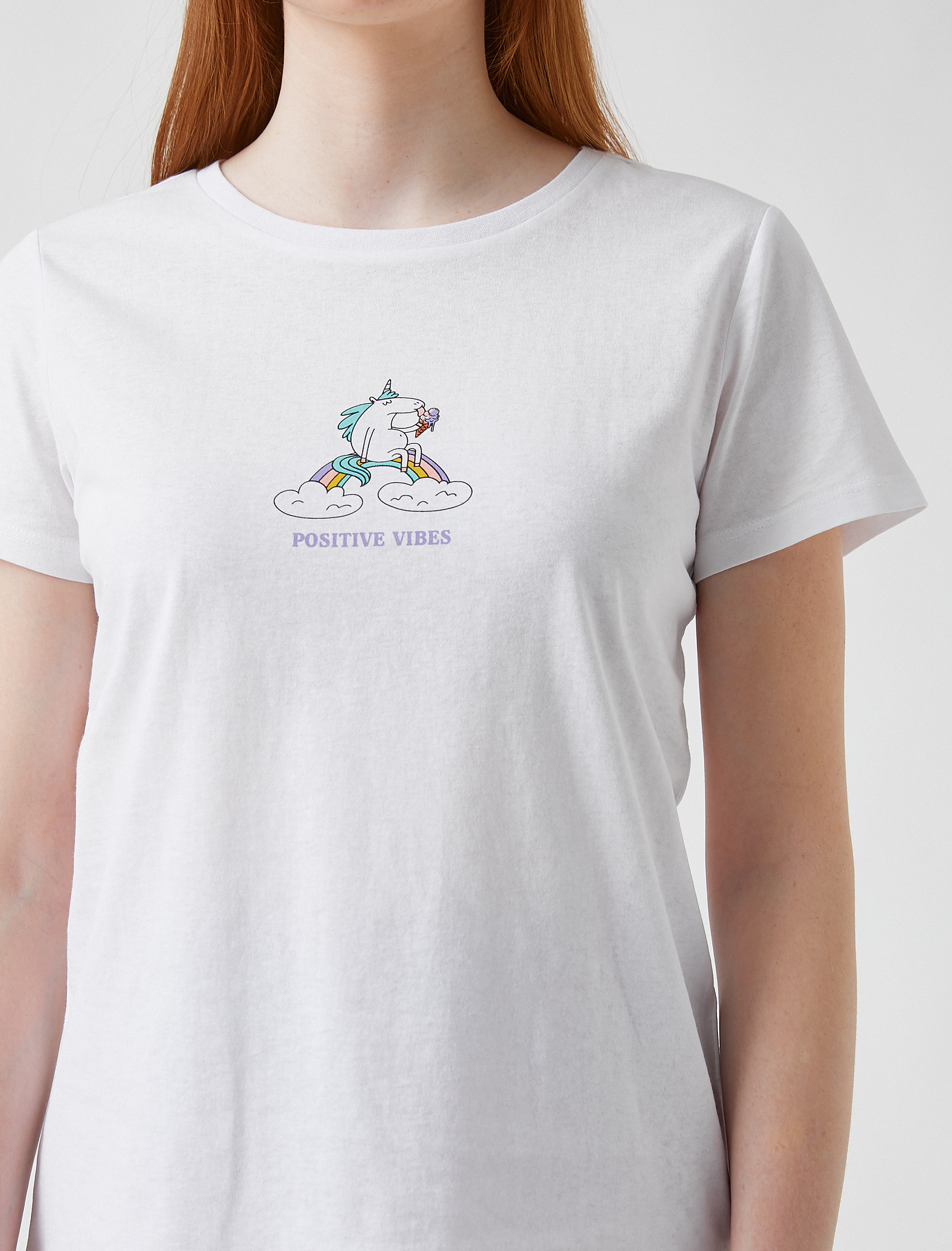   Baskılı Kısa Kollu Pamuklu Tişört