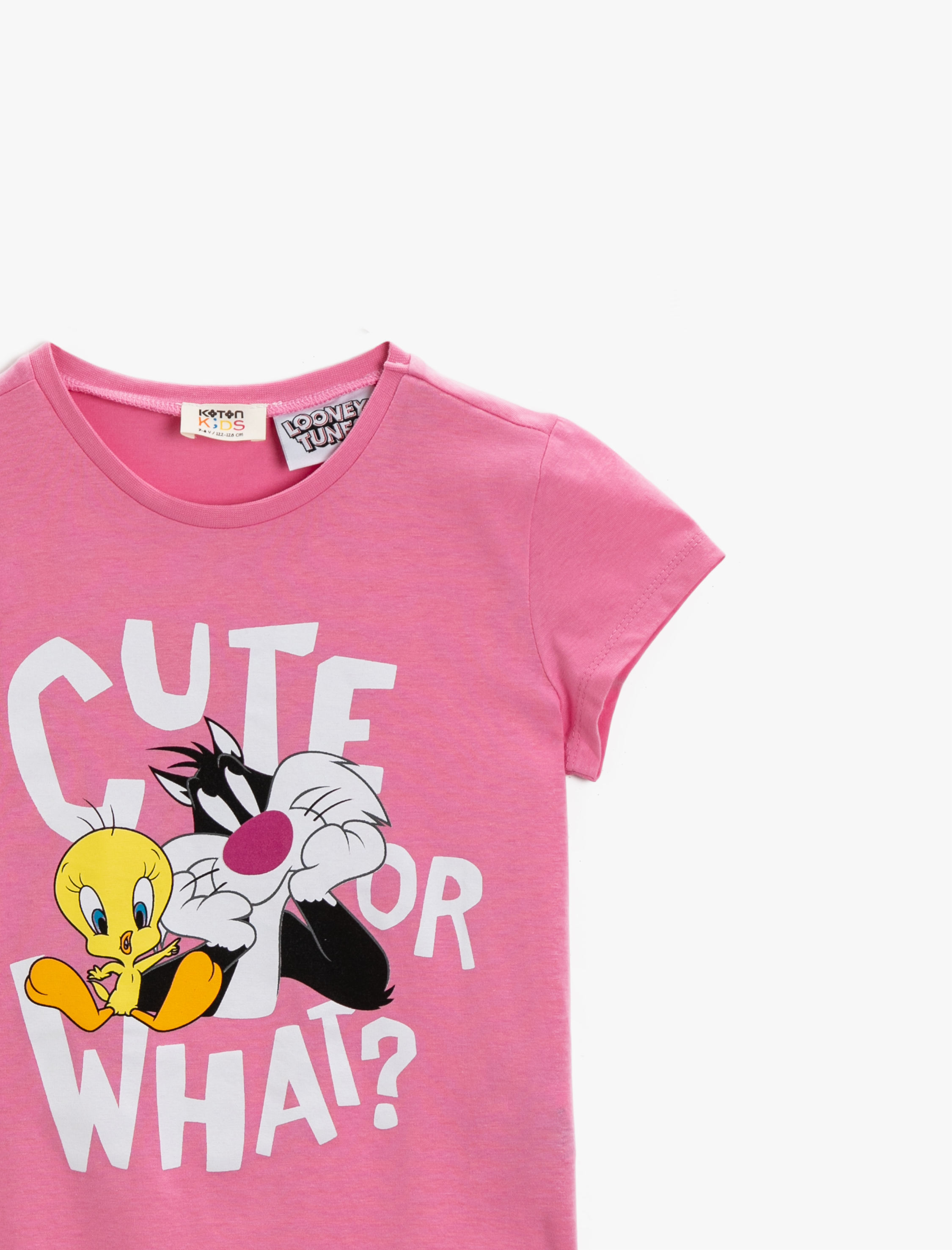  Kız Çocuk Tweety Tişört Lisanslı Püsküllü Pamuklu