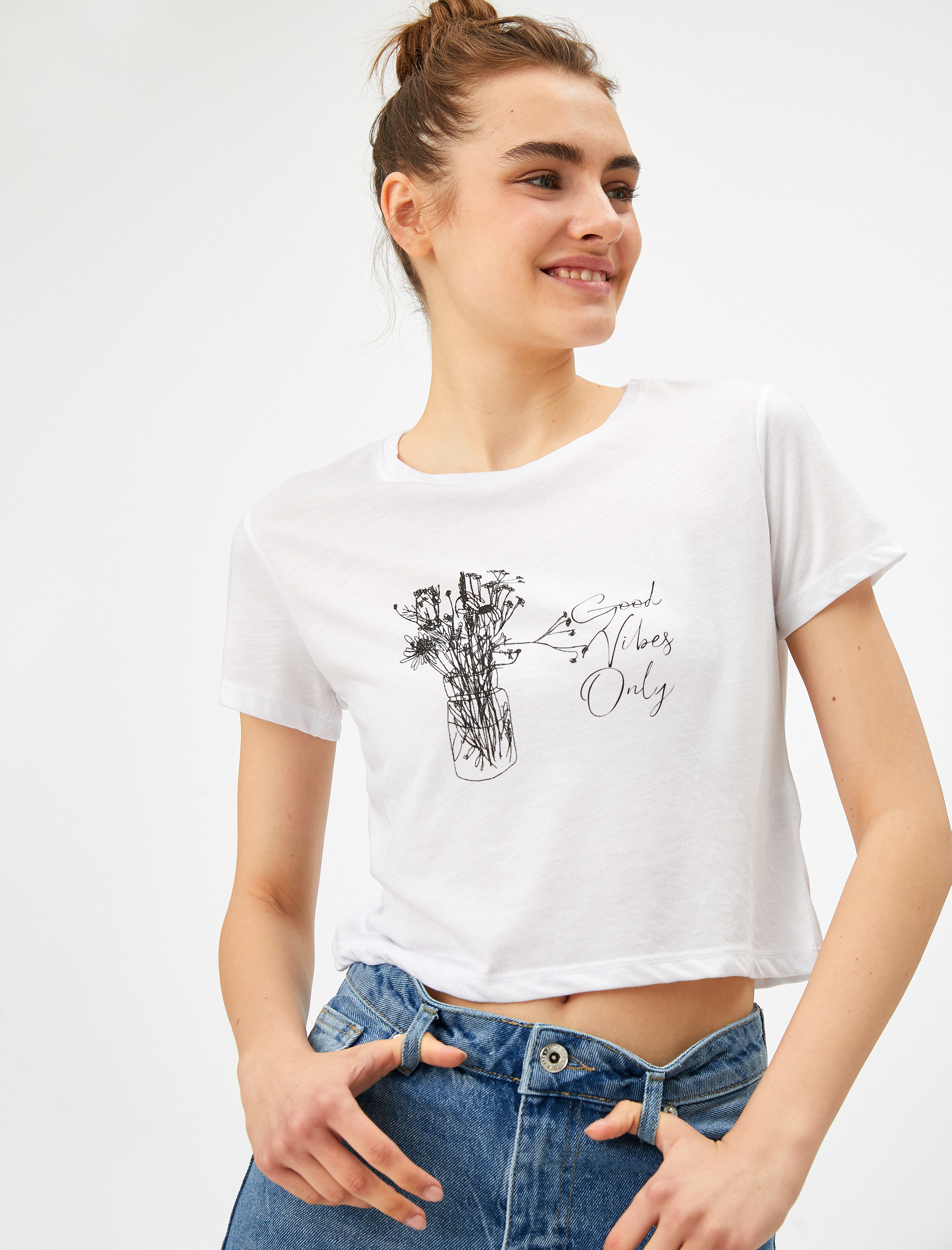   Yazılı Baskılı Tişört Bisiklet Yaka