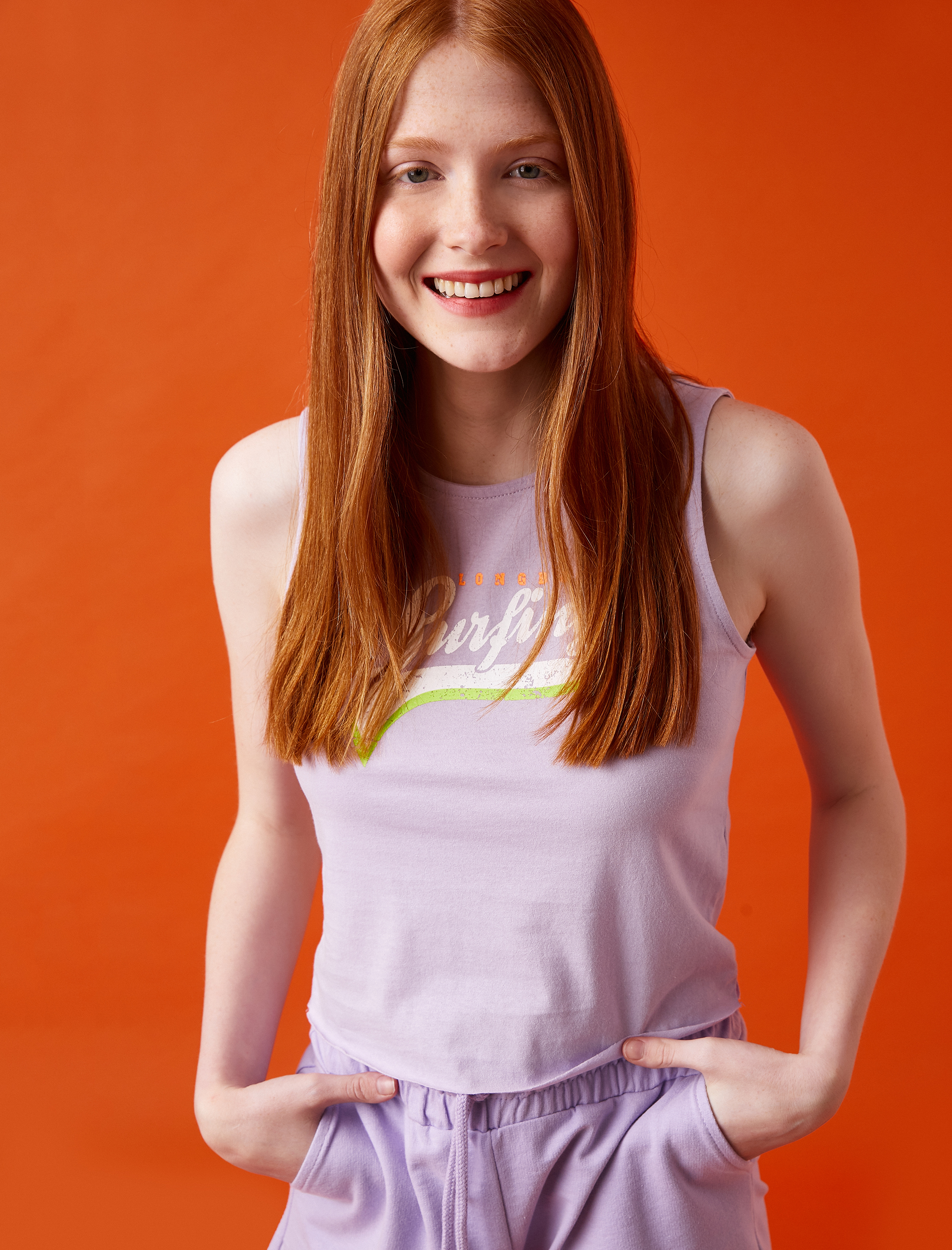   Yazılı Baskılı Atlet Bisiklet Yaka Pamuklu Tanktop