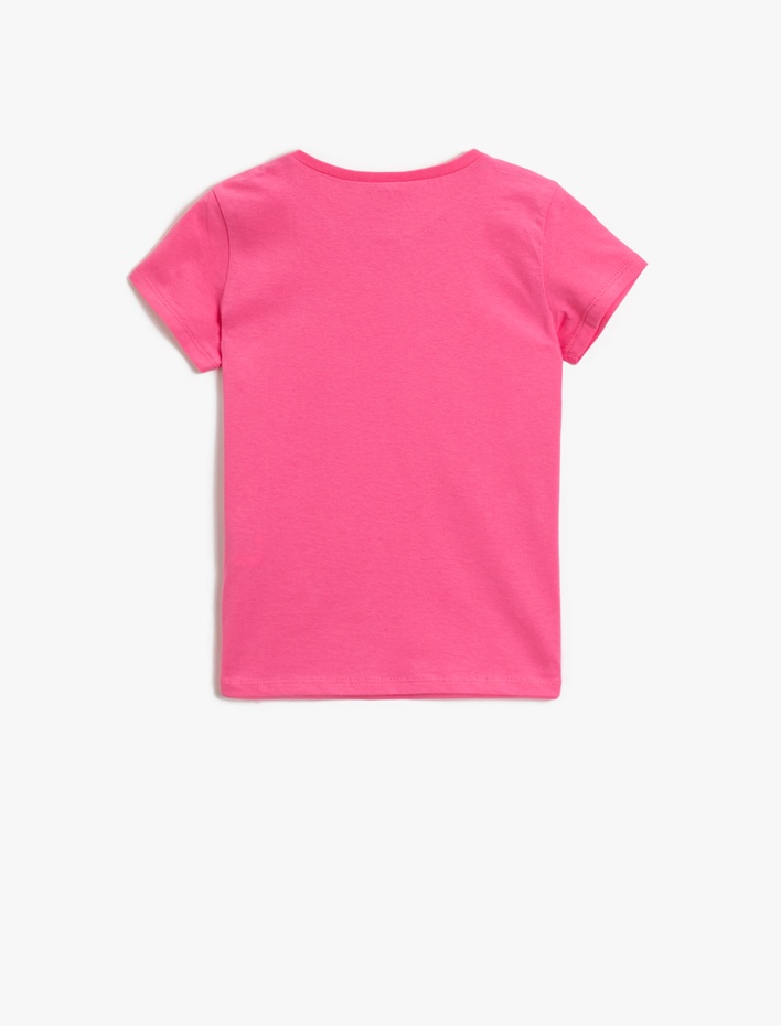Kız Çocuk Fiyonklu Tişört Pamuklu Kısa Kollu