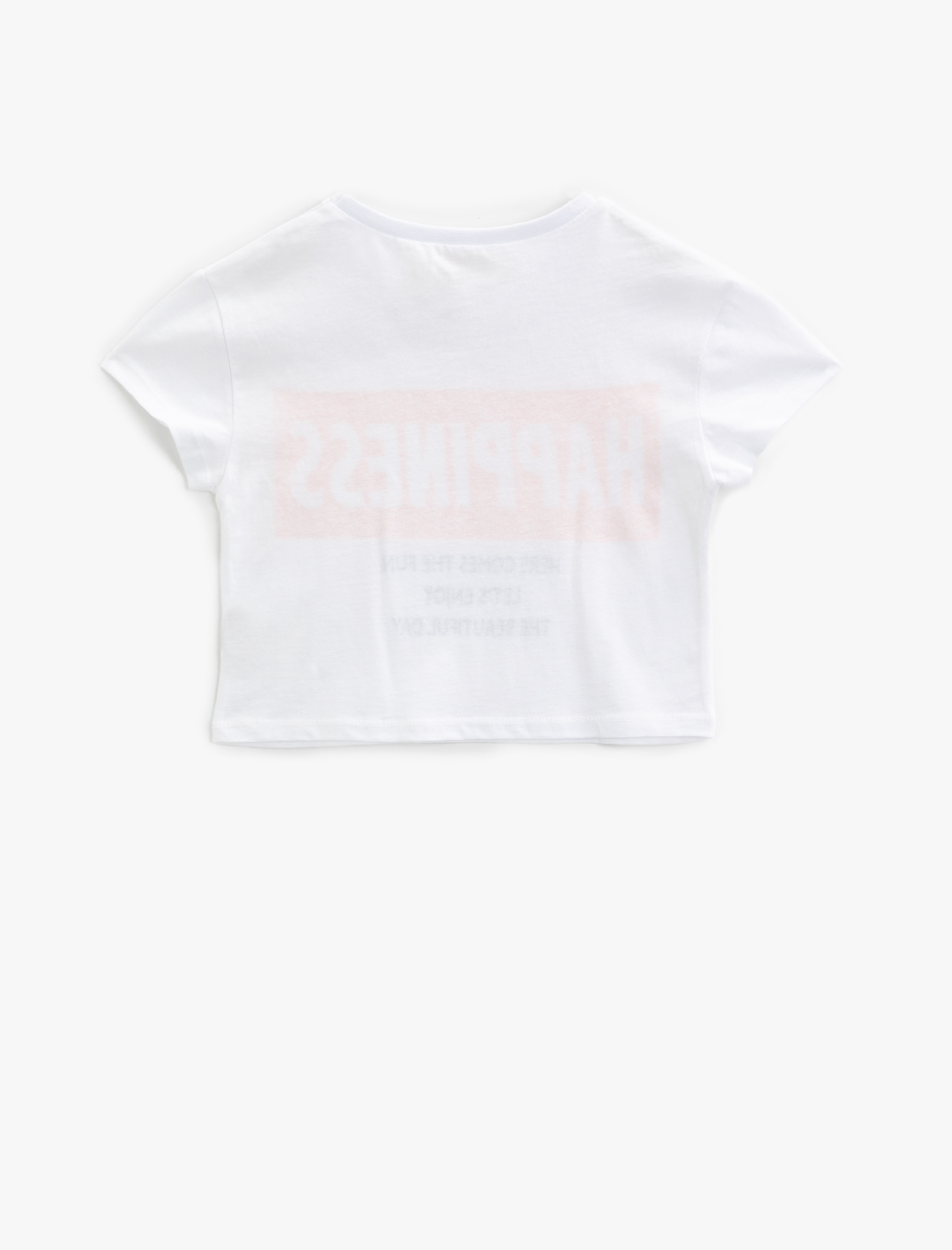  Kız Çocuk Yazılı Tişört Kısa Kollu Pamuklu