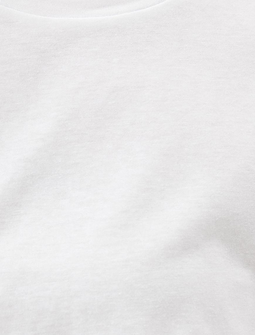  Bisiklet Yaka Tişört Pamuklu Oversize
