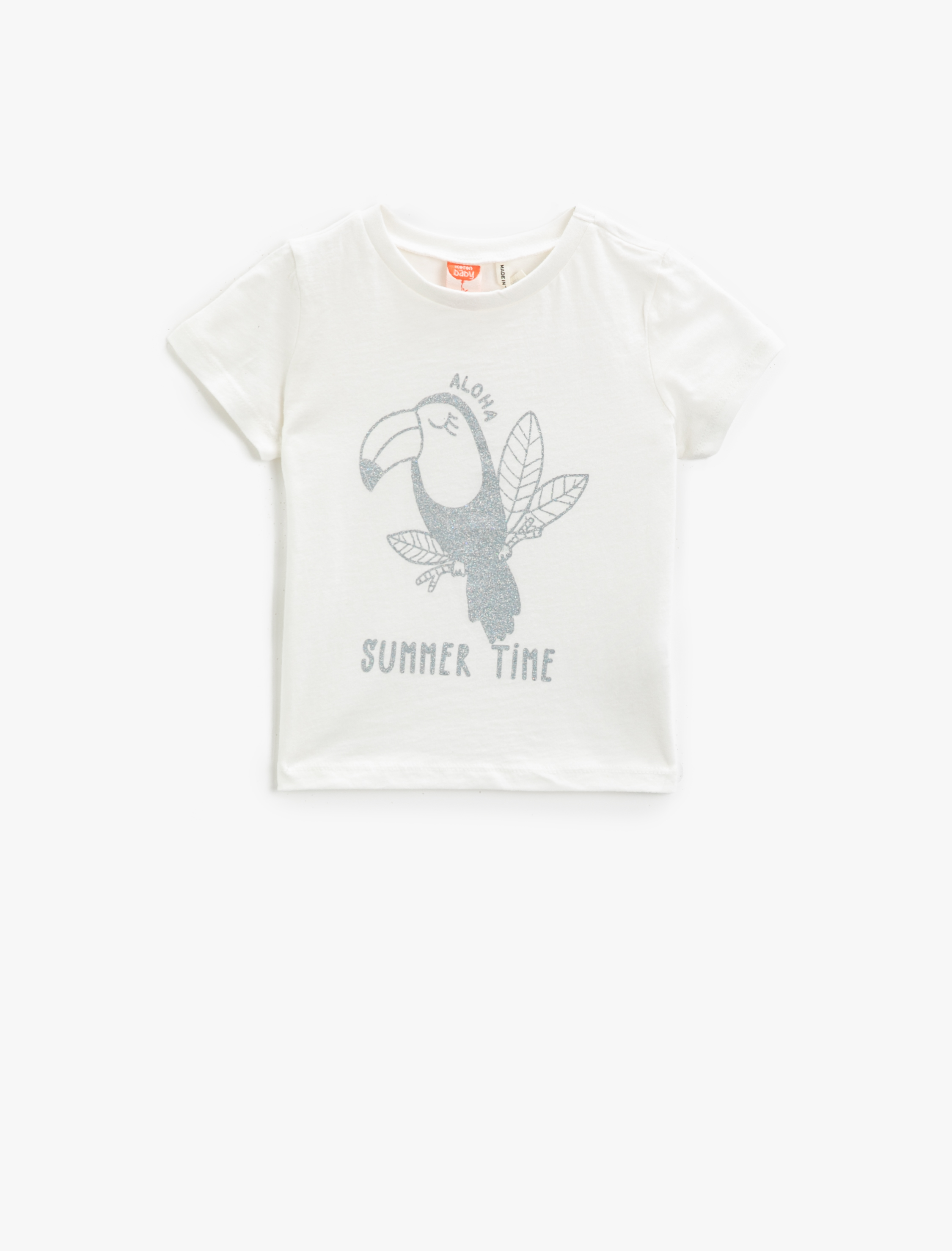  Kız Bebek Baskılı Tişört Kısa Kollu Pamuklu