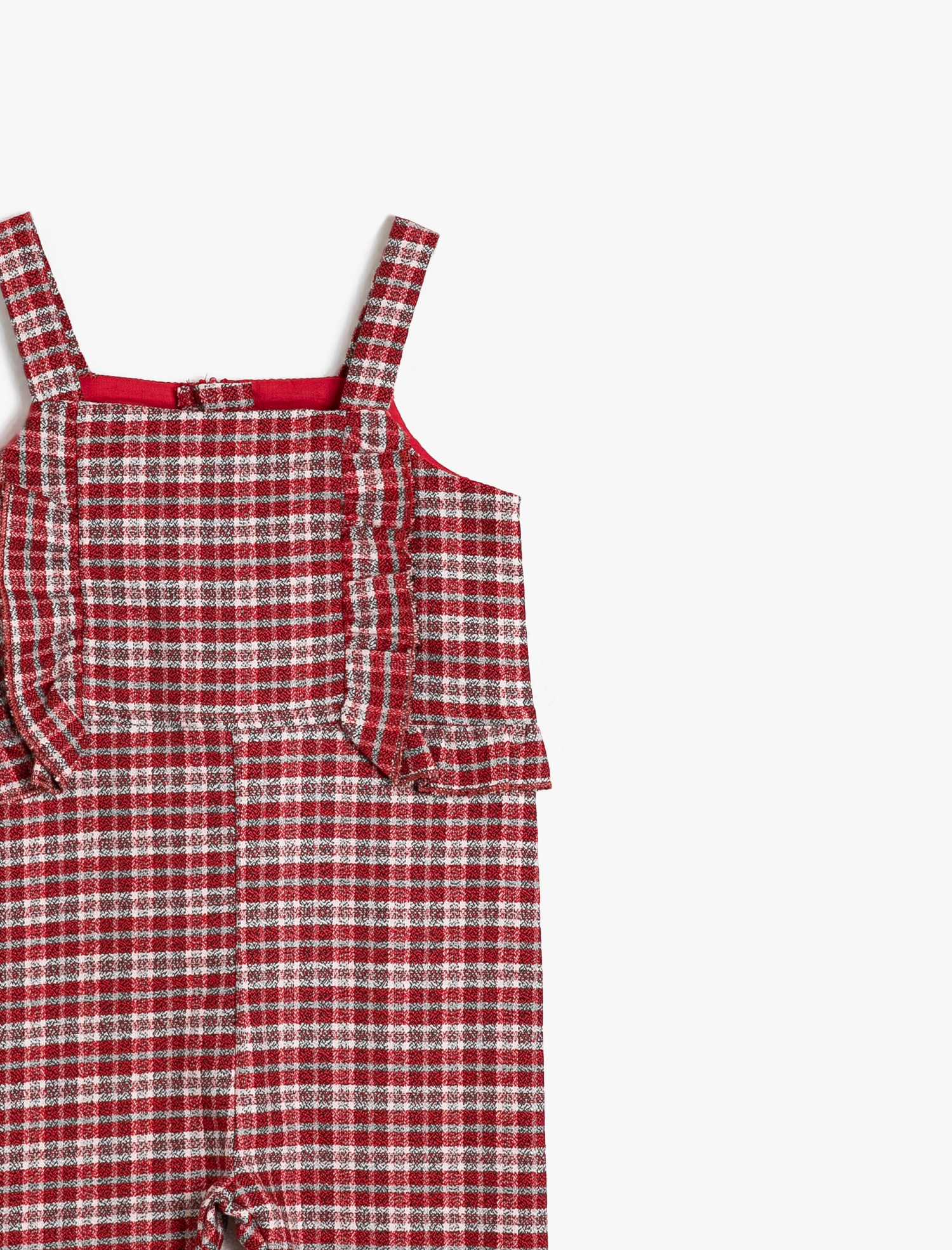  Kız Bebek Kareli Tulum