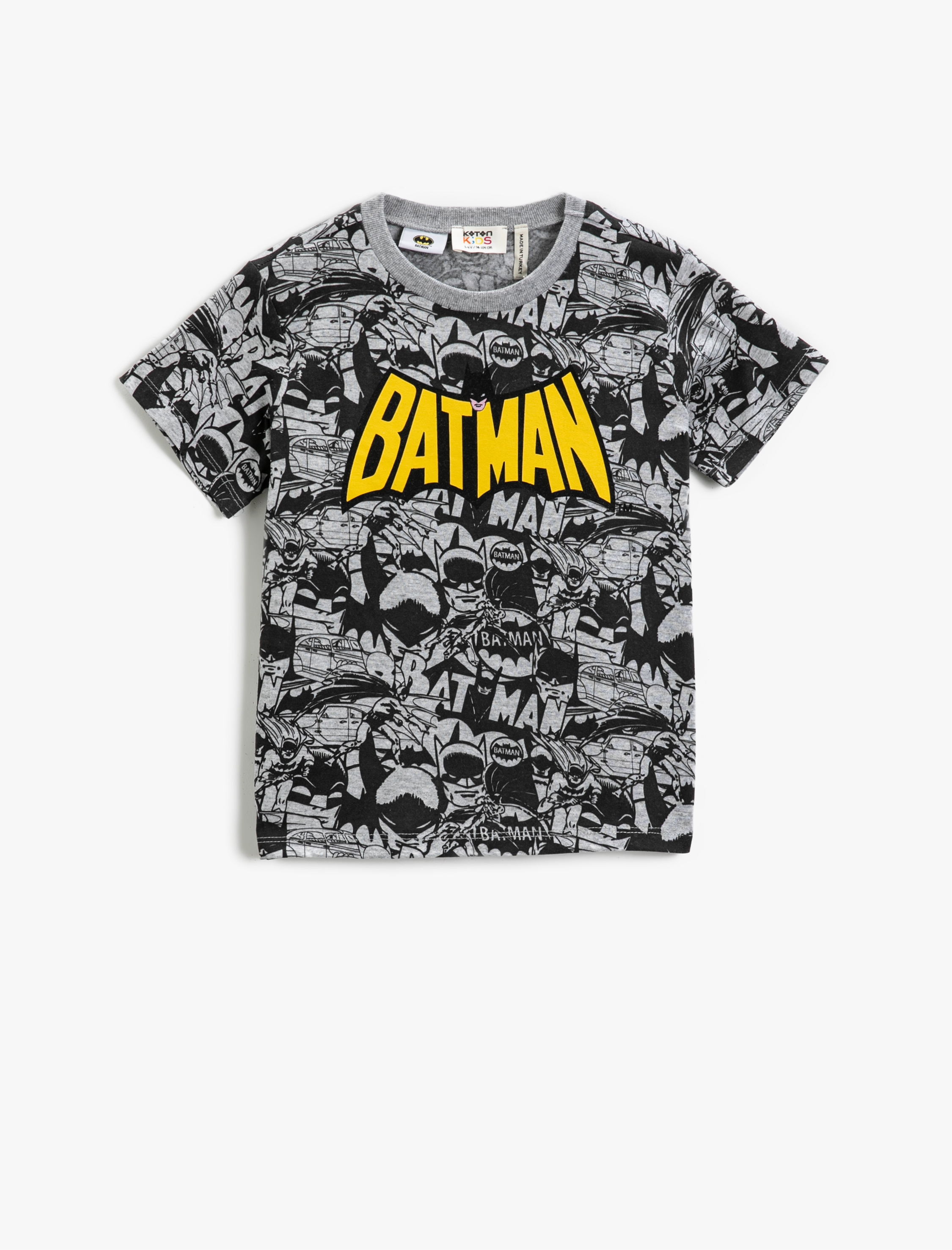  Erkek Çocuk Batman Lisanslı Baskılı Kısa Kollu Tişört