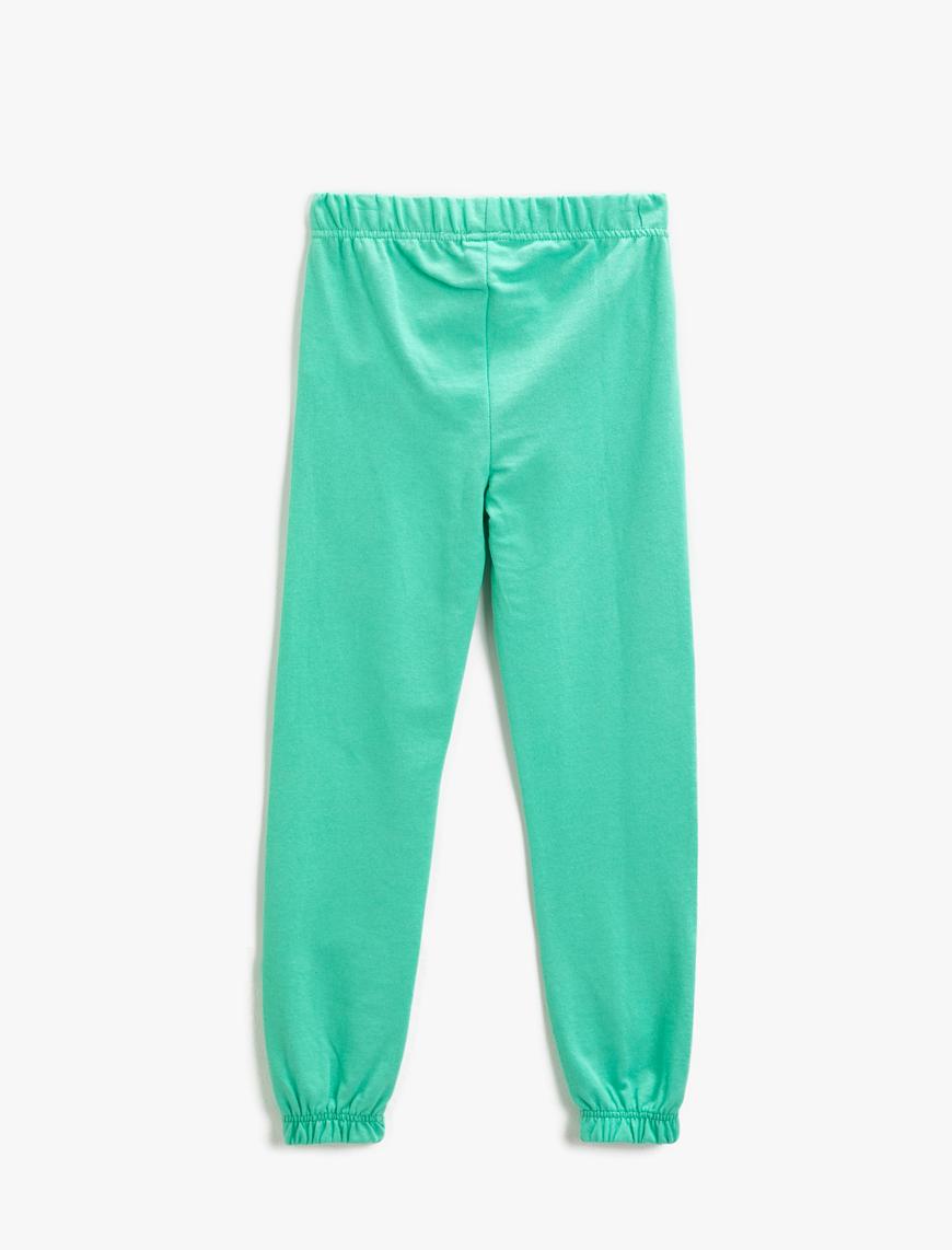  Kız Çocuk Basic Fiyonklu Jogger Eşofman Altı Pamuklu
