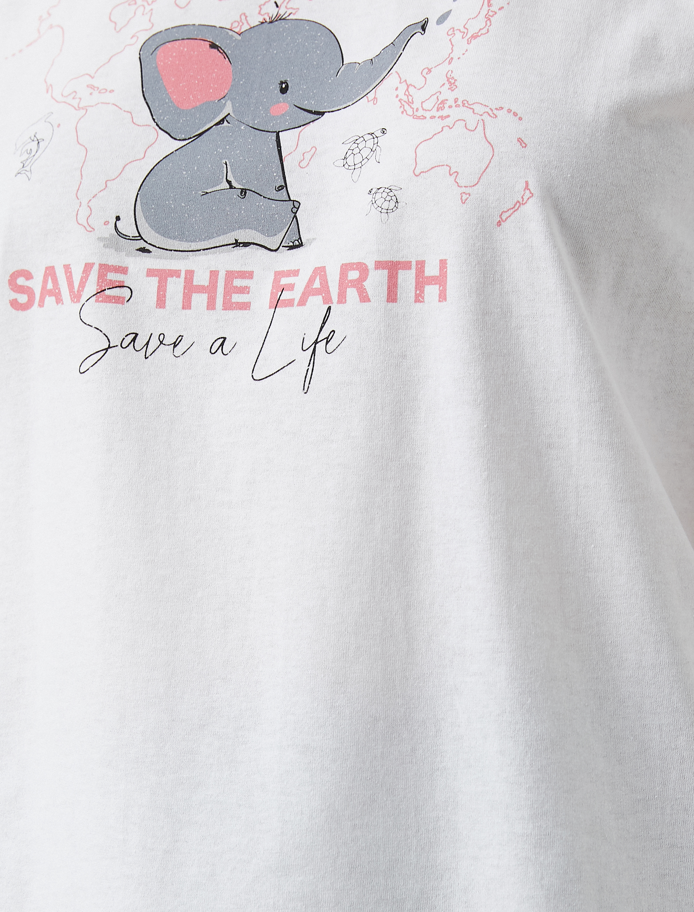   Baskılı Kısa Kollu Pamuklu Tişört