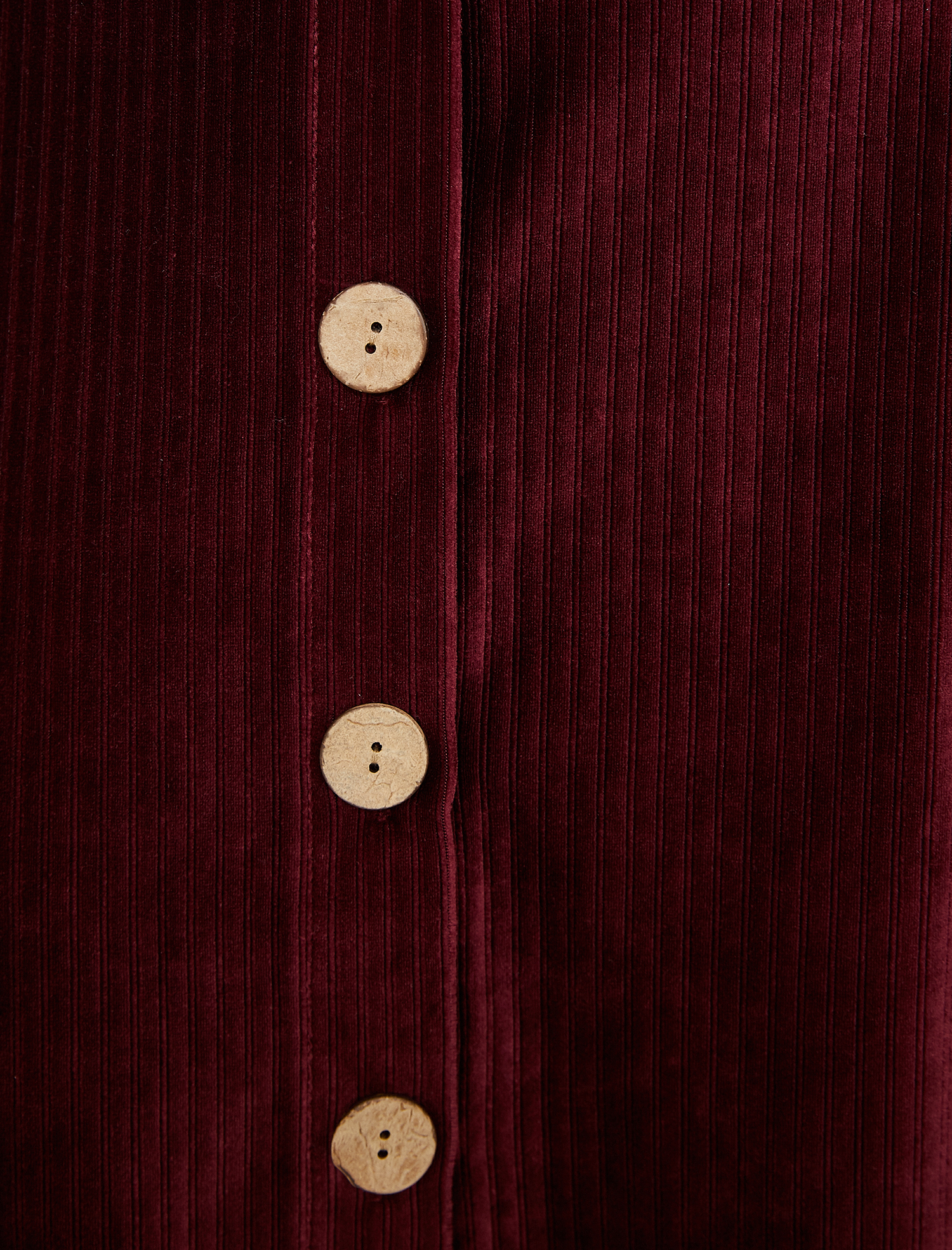 Düğme Detaylı Kadife Midi Etek