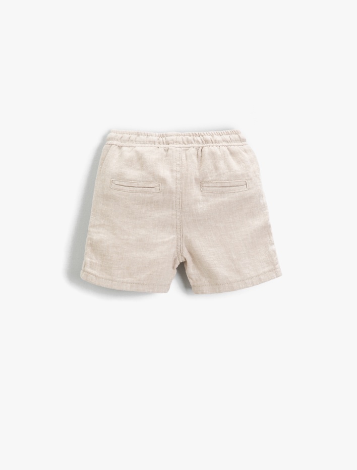 Erkek Bebek Keten Şort Belden Bağlamalı