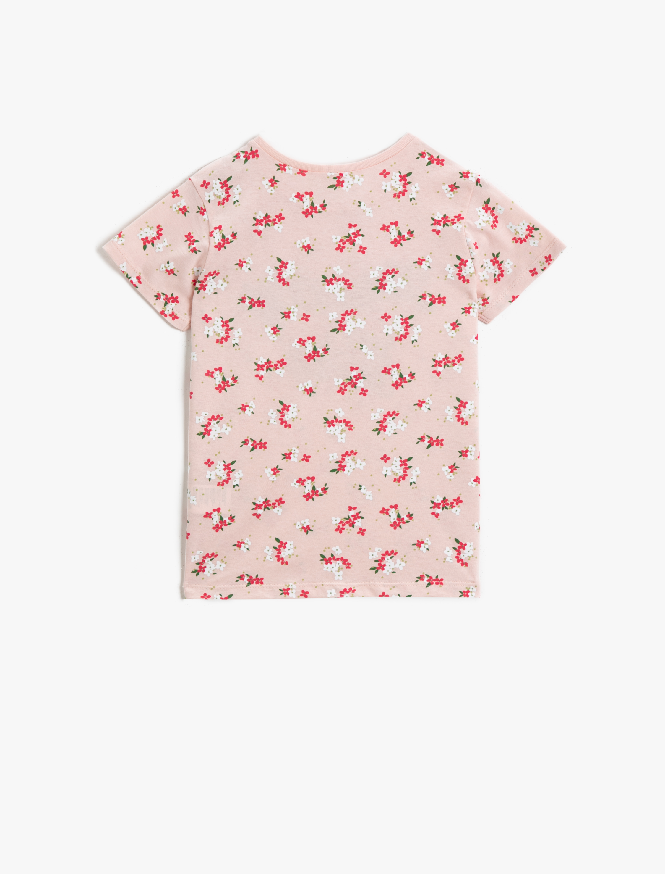  Kız Çocuk Baskılı Tişört Bisiklet Yaka  Pamuklu