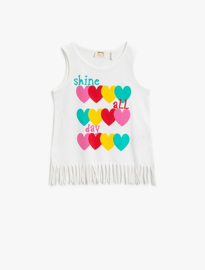 Kız Çocuk Baskılı Atlet Pamuklu