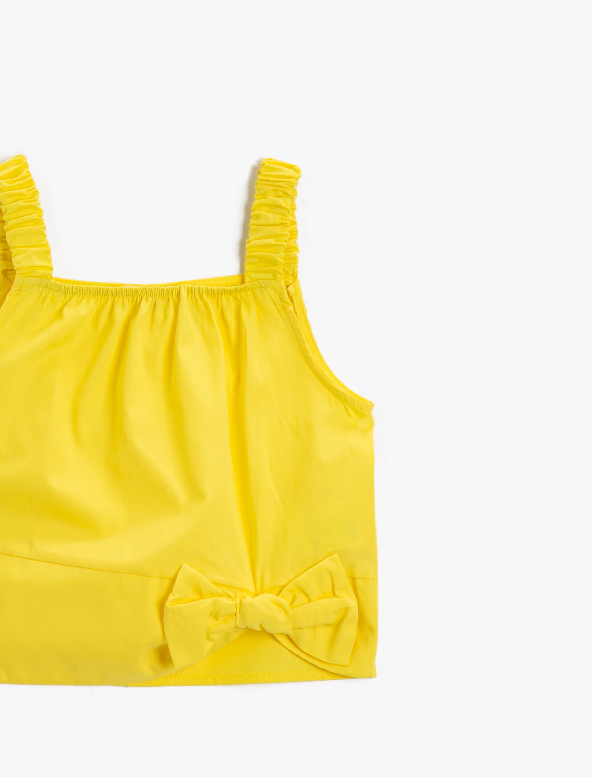  Kız Çocuk Kurdele Detaylı Bluz Askılı Pamuklu