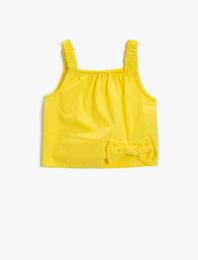 Kurdele Detaylı Bluz Askılı Pamuklu