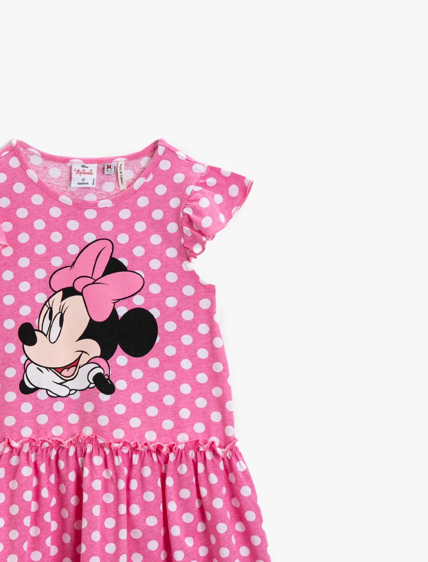 Kız Çocuk Mickey Mouse Elbise Lisanslı Pamuklu