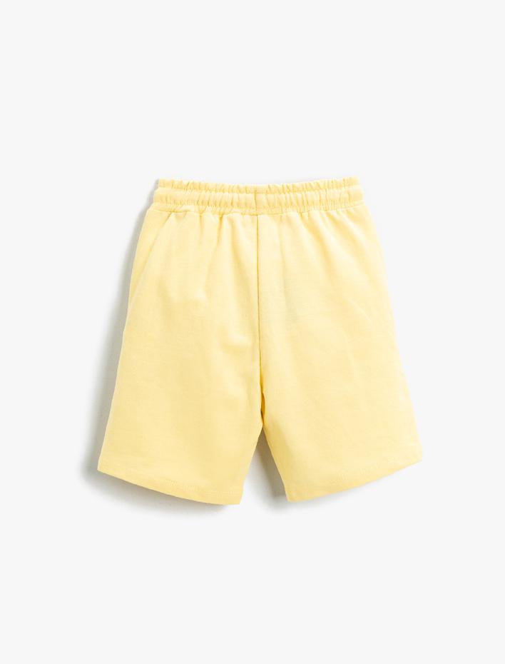 Erkek Çocuk Beli Lastikli Baskılı Şort Diz üstü Pamuklu