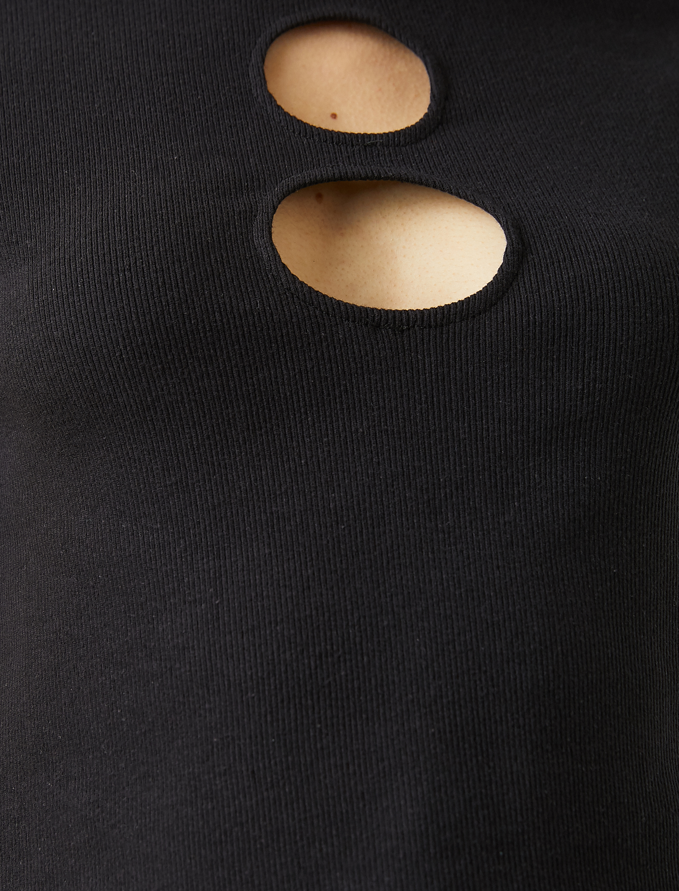   Crop Tişört Pencere Detaylı Pamuklu