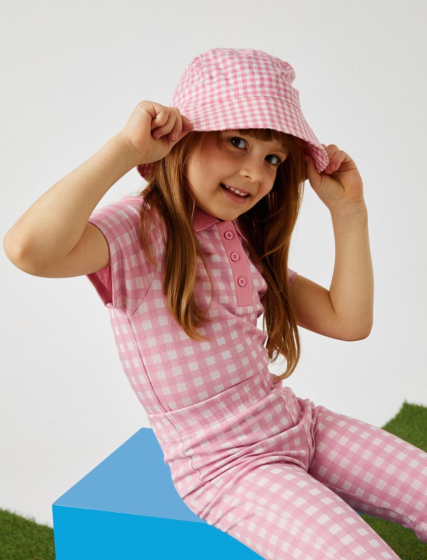  Kız Çocuk Polo Yaka Crop Tişört