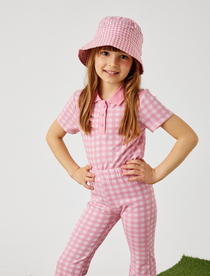 Kız Çocuk Polo Yaka Crop Tişört