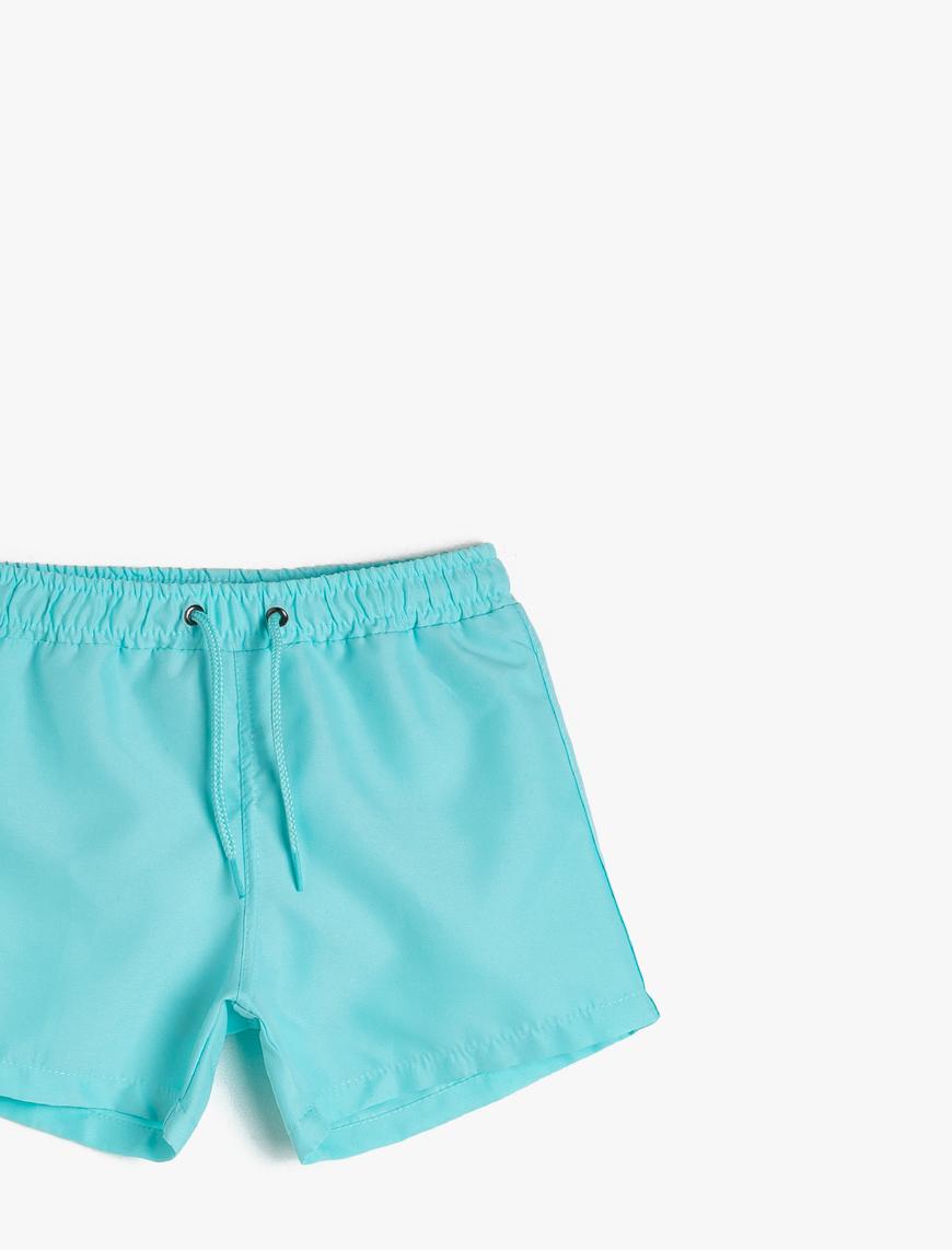  Erkek Çocuk Deniz Şortu Basic Beli Bağlamalı