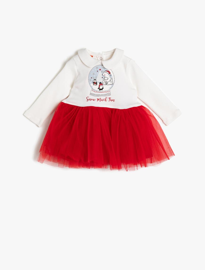  Kız Bebek Tül Detaylı Elbise