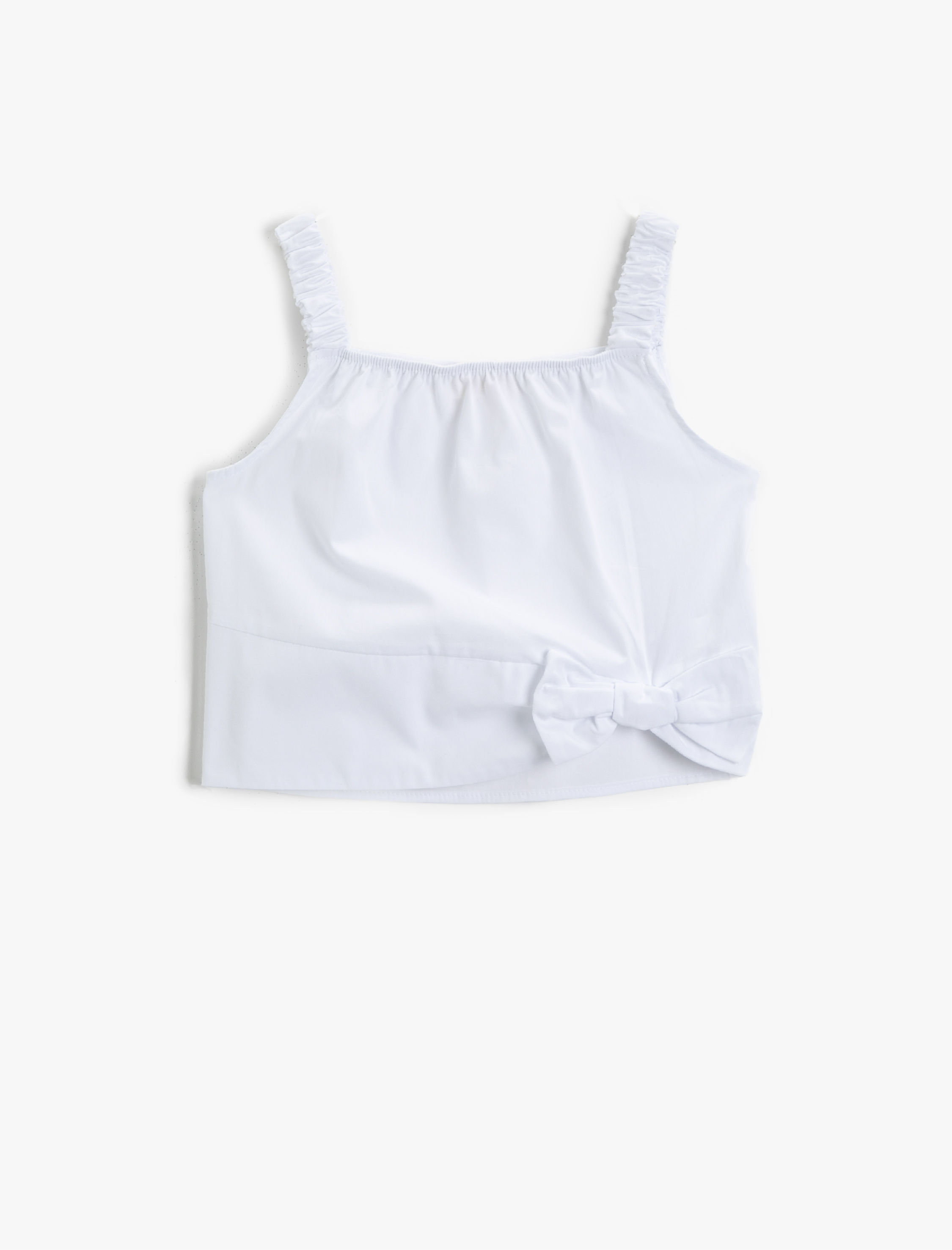  Kız Çocuk Kurdele Detaylı Bluz Askılı Pamuklu